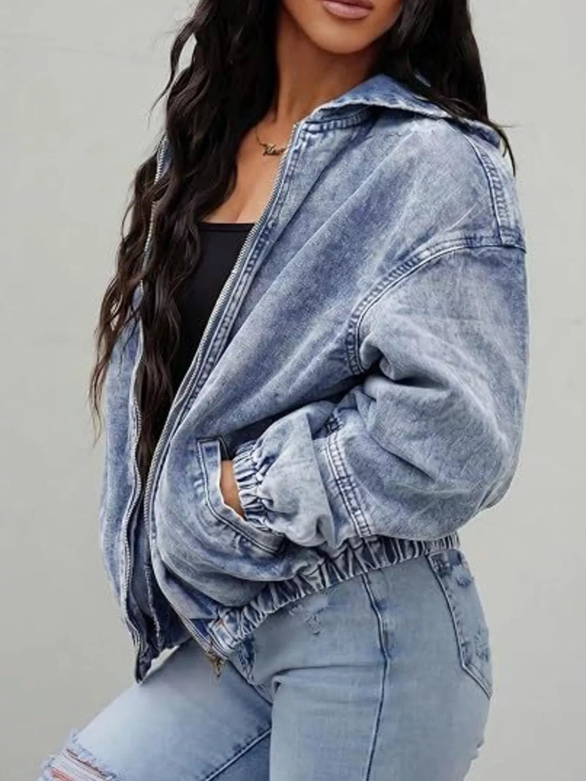 Oversize jacka i denim – bild 5