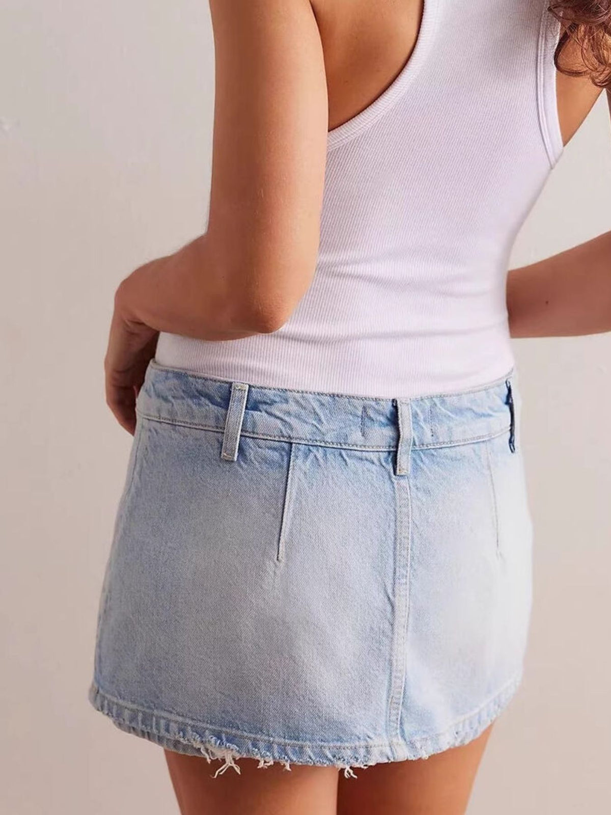 Kjolshorts i denim med dragkedja – bild 11