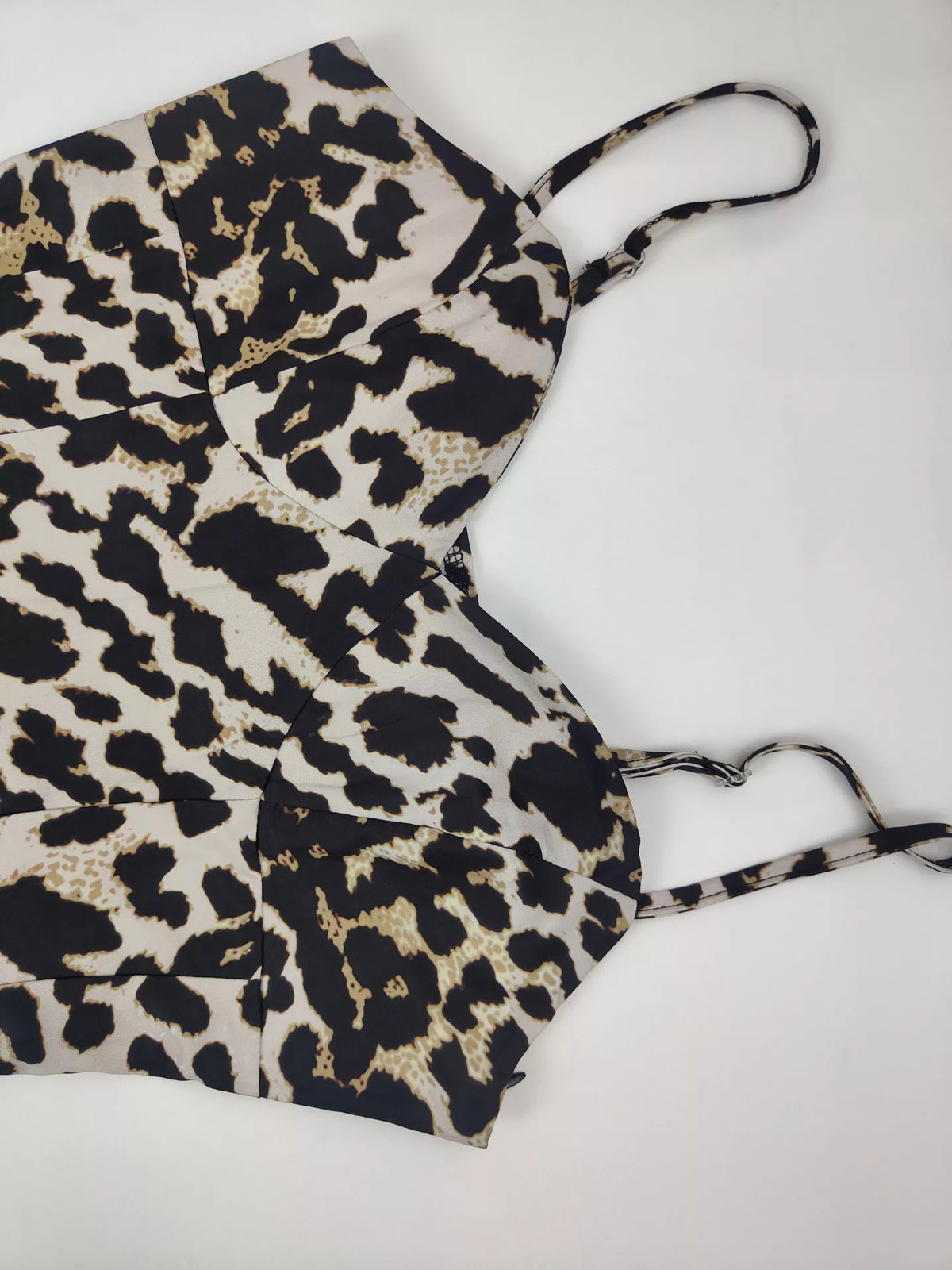 Leopardmönstrad maxiklänning med slits – bild 4