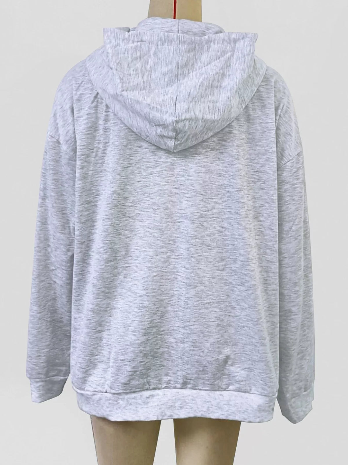 Hoodie med dragsko, dragkedja och tryck – bild 6