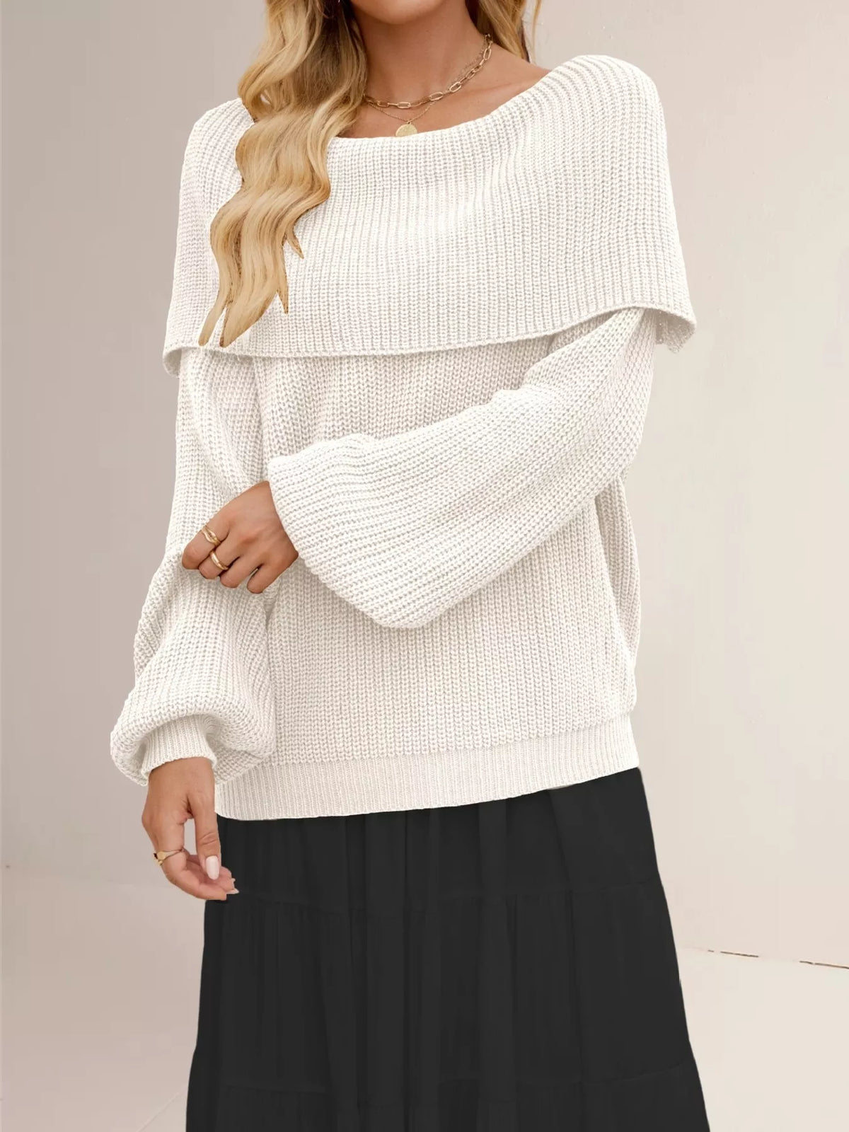 Ribbad oversize tröja – bild 9