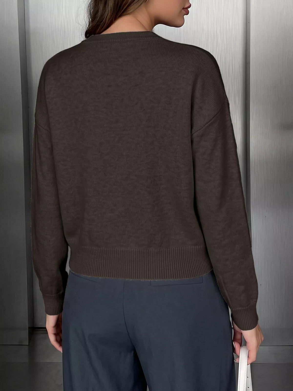 Kinesiskt inspirerad cardigan med knappstängning – bild 4