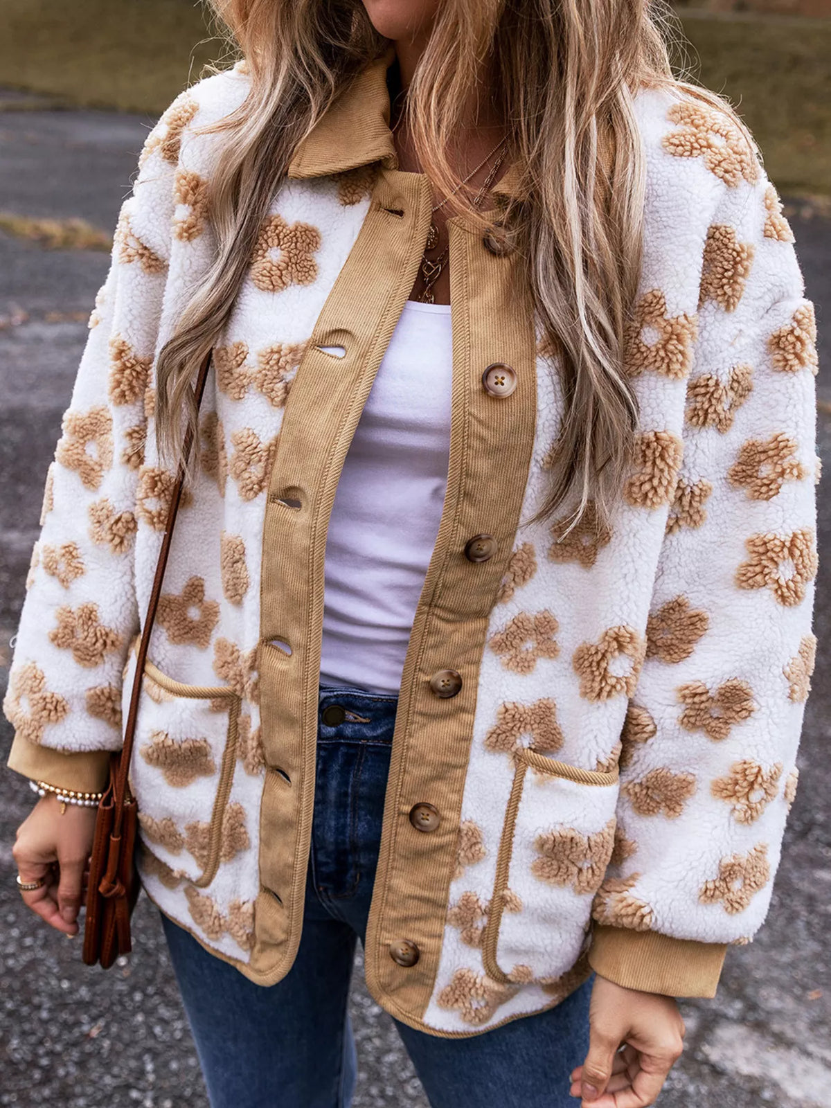 Blommig jacka i fleece – bild 3