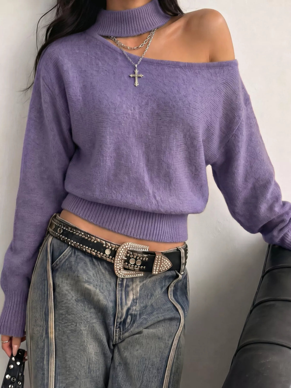 Offshoulder tröja med sänkt axel