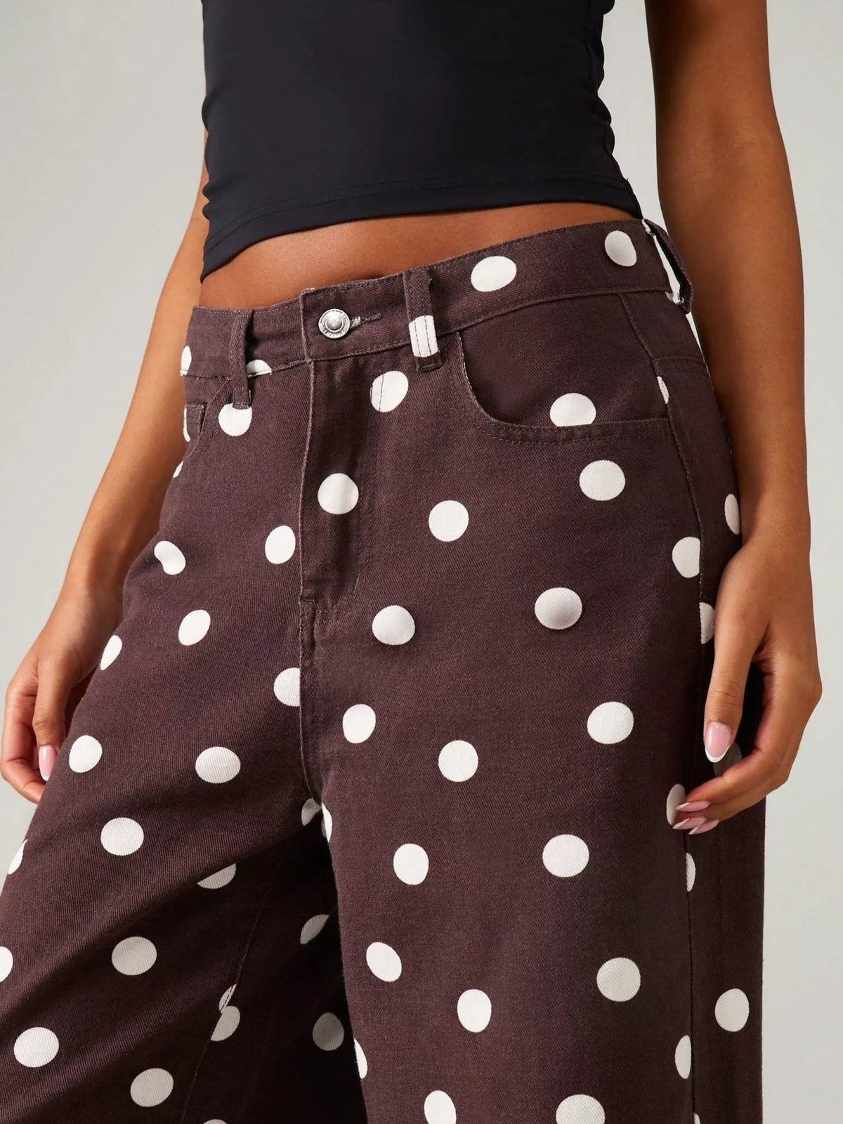 Prickiga vida jeans med fickor – bild 9