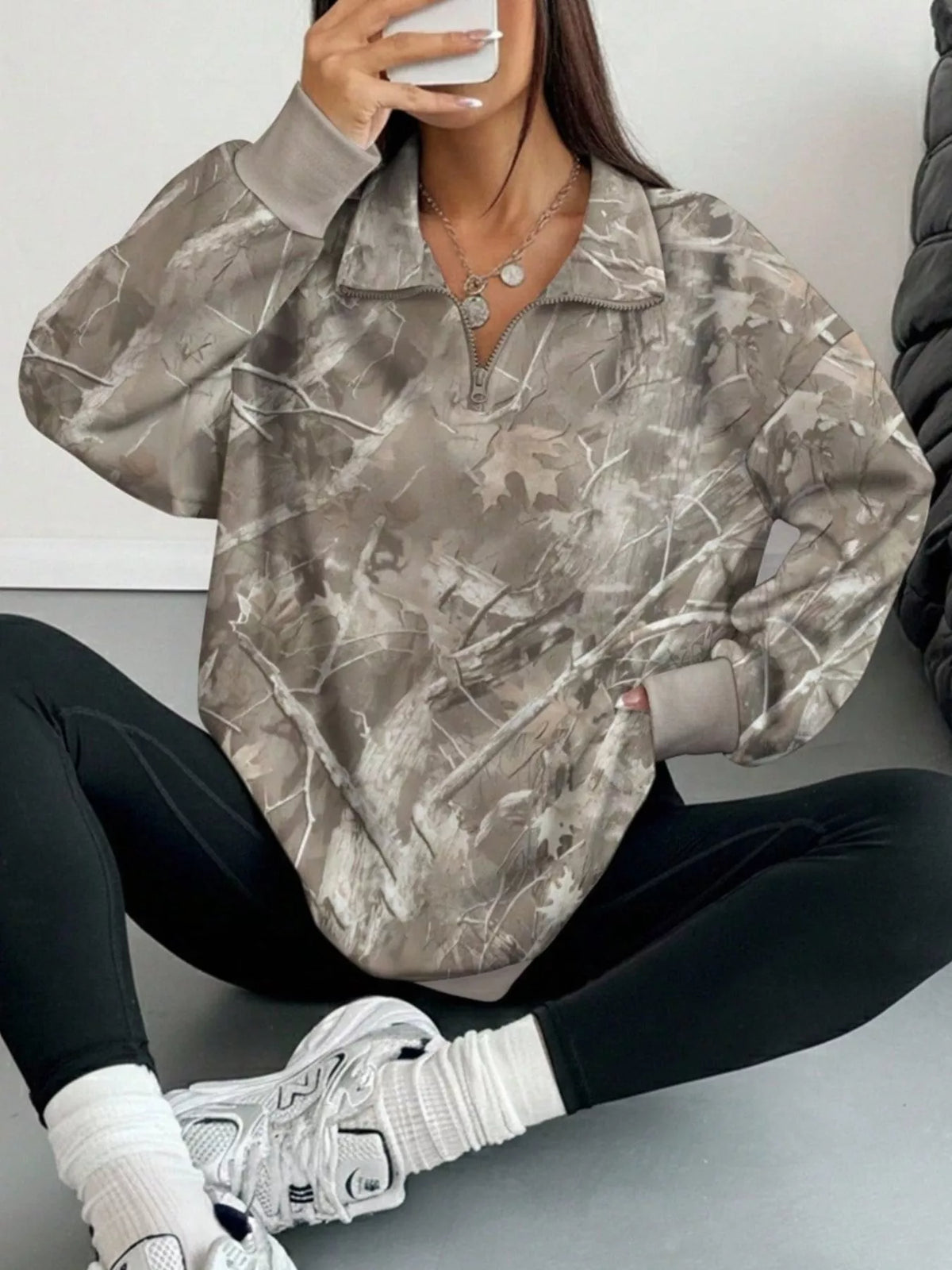 Ribbad sweatshirt med muddar – bild 6