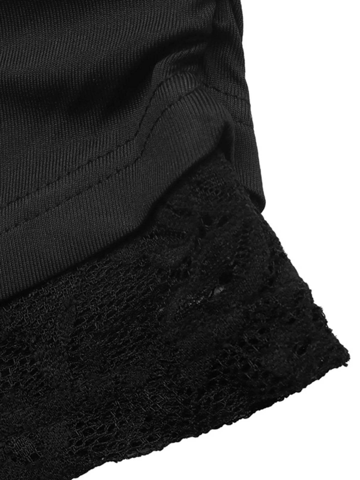 Slimmad enaxlad t-shirt med spetskant – bild 10