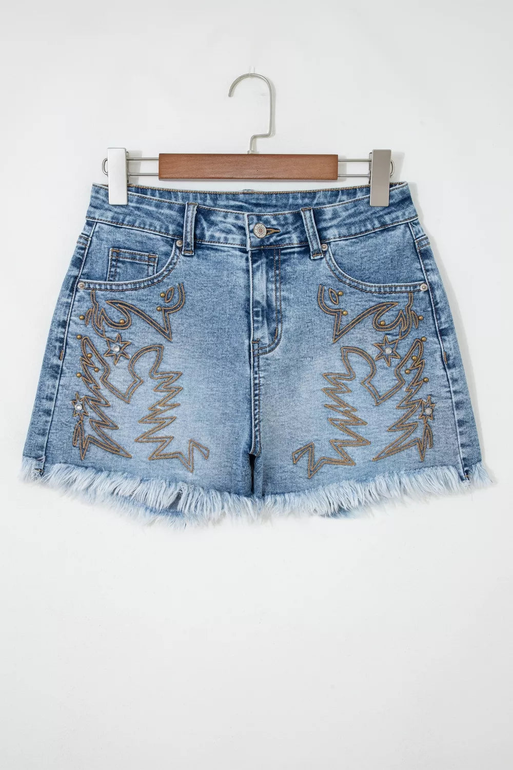 Shorts i denim med westerndetaljer – bild 3