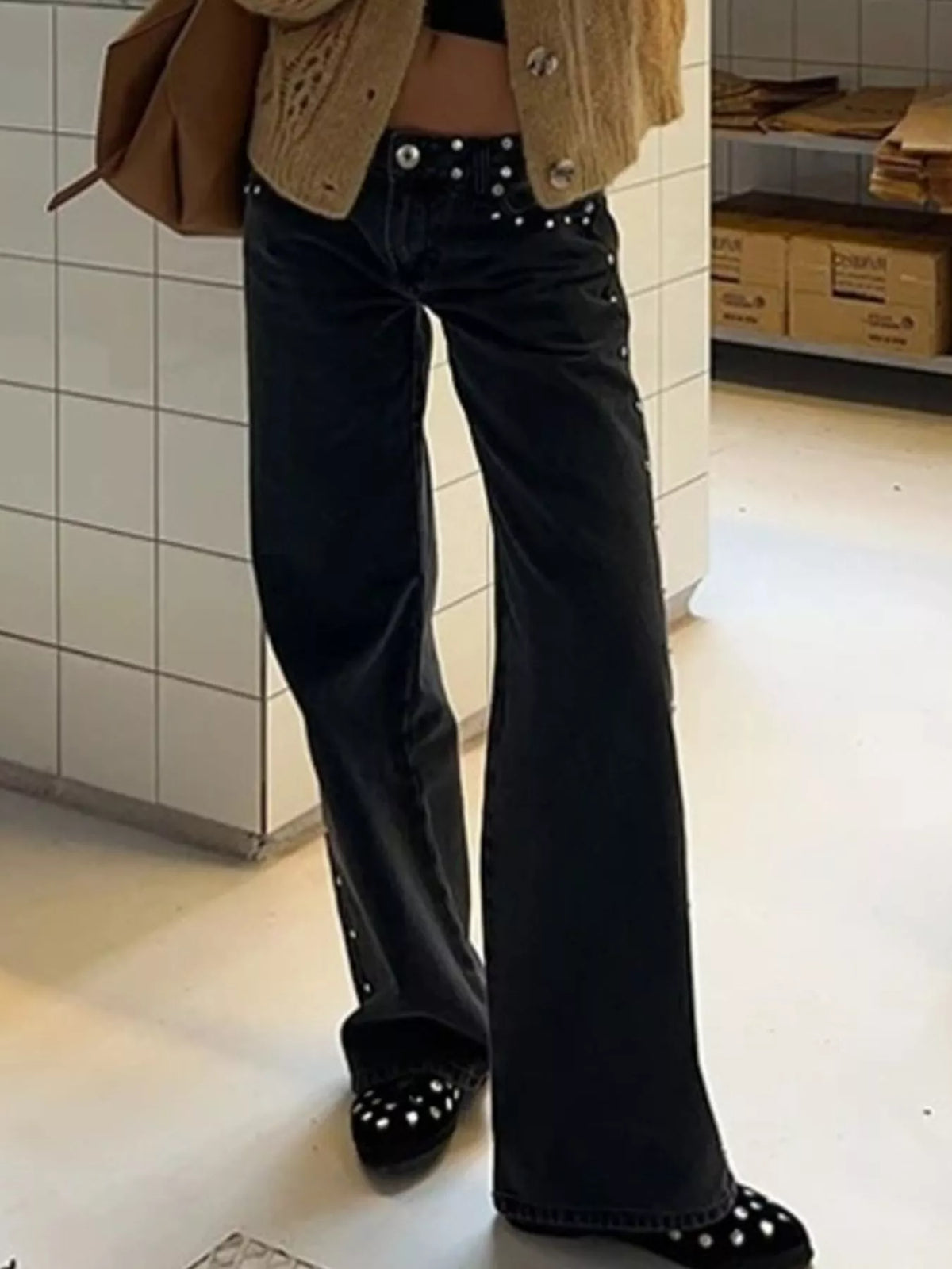 Leopardmönstrade jeans med stjärnmotiv – bild 5