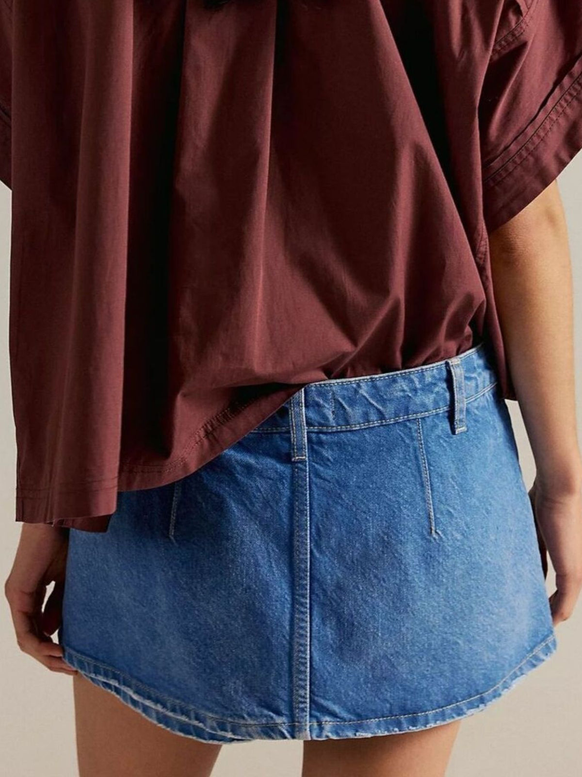 Kjolshorts i denim med dragkedja – bild 6