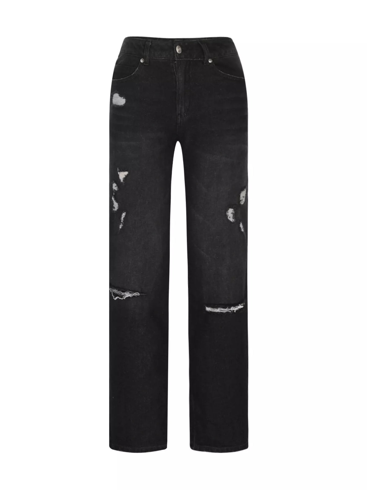 Ledigt sittande jeans med slitna detaljer – bild 4