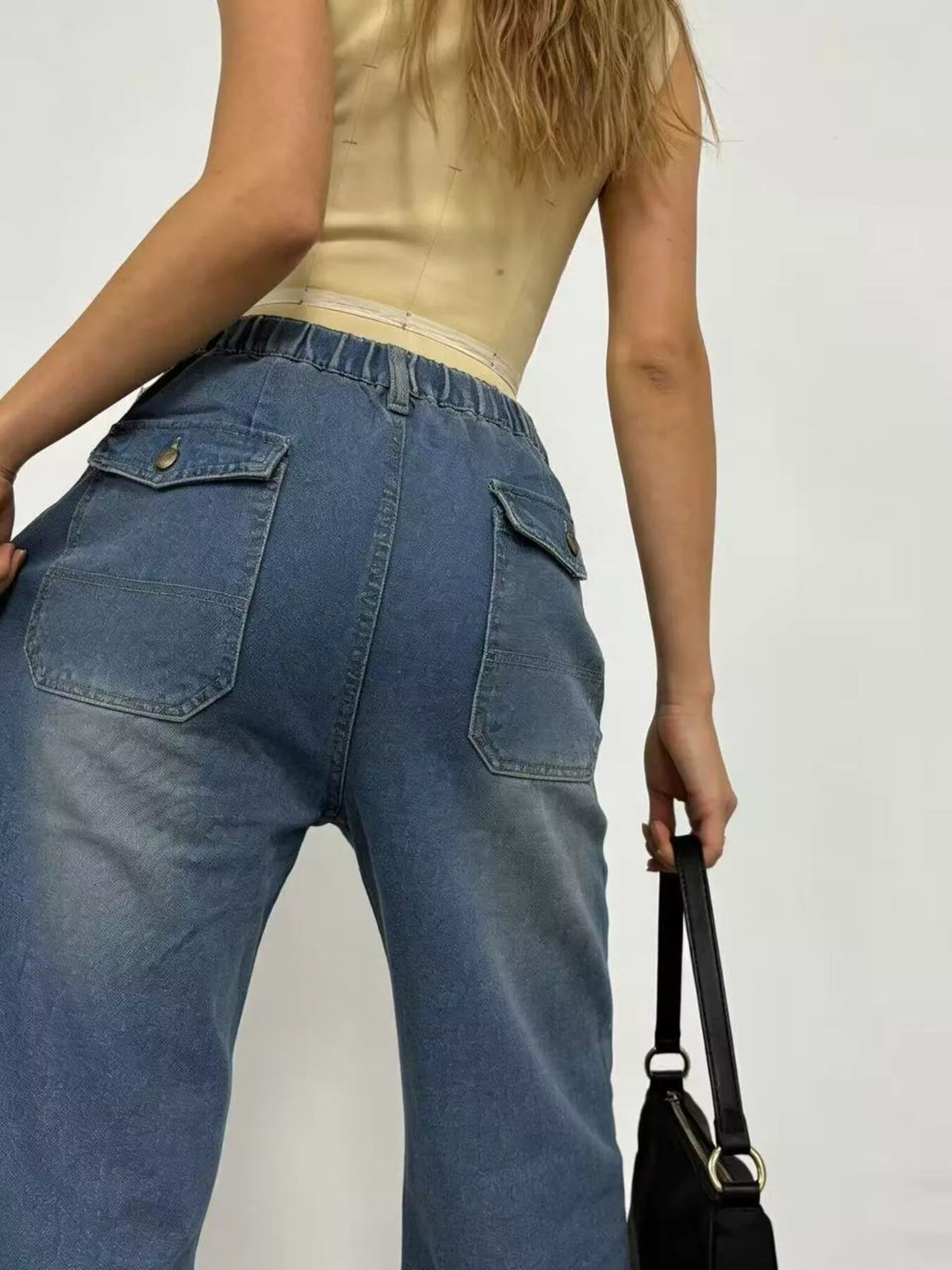 Vida jeans med kontrastsöm – bild 11