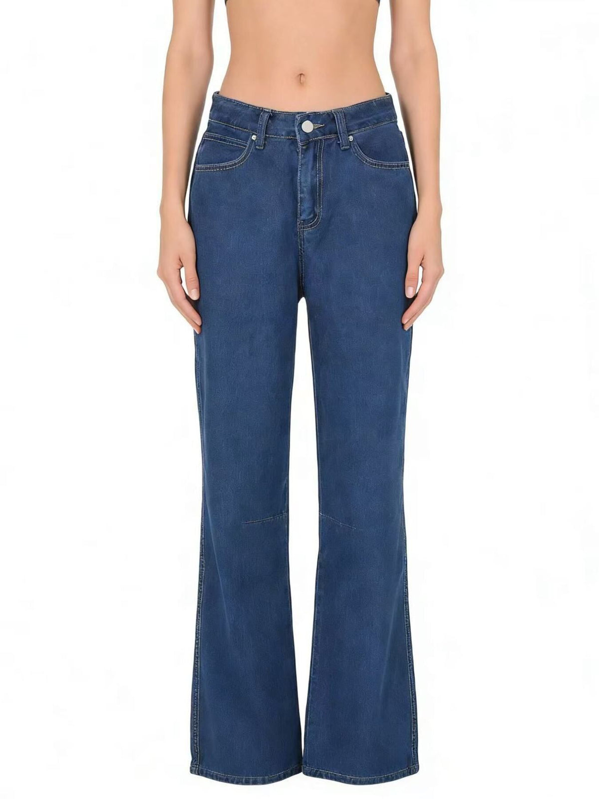 Jeans med mörk indigotvätt och hög midja – bild 3