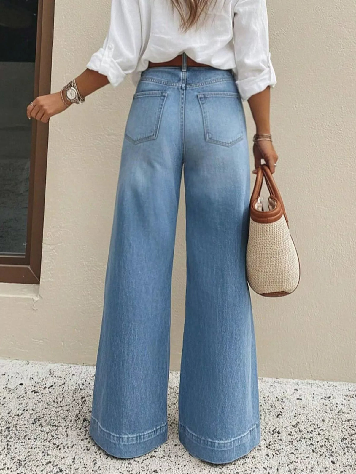 Ankellånga jeans med hög midja – bild 5