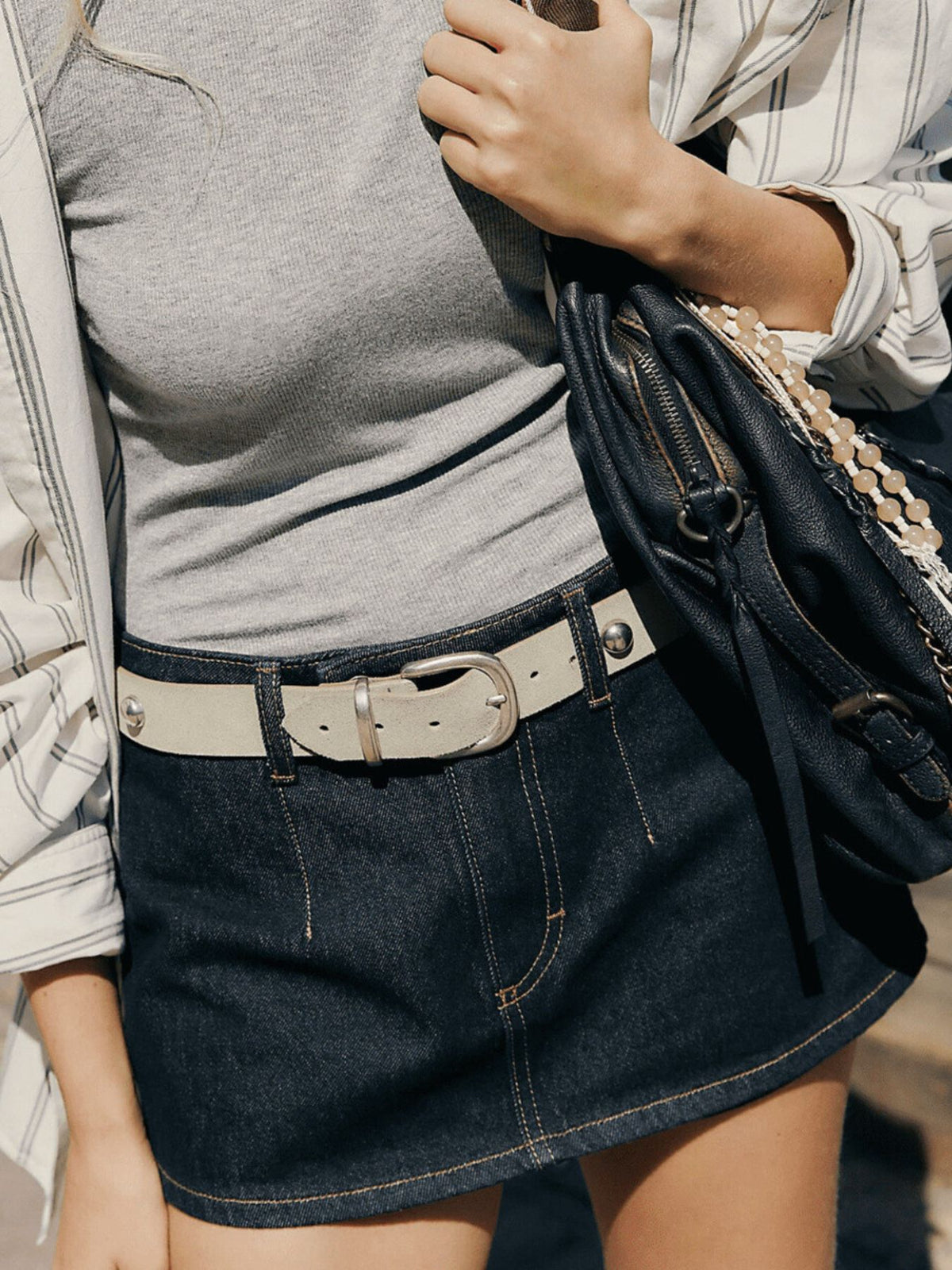 Kjolshorts i denim med dragkedja – bild 14