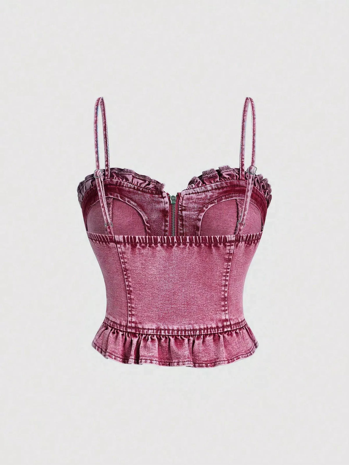 Linne i denim med hjärtformad urringning – bild 6