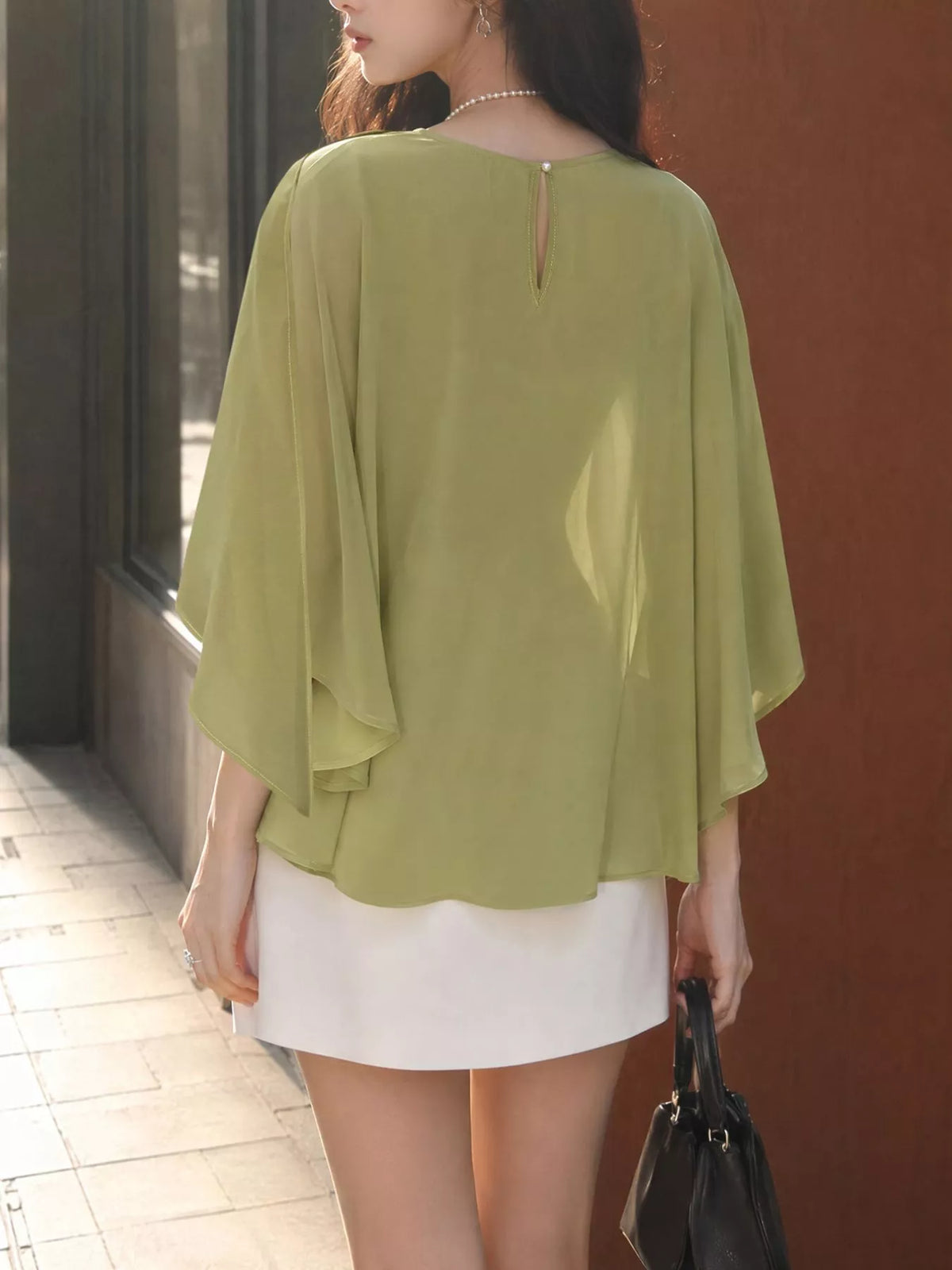 Skiktad blus i chiffong – bild 2