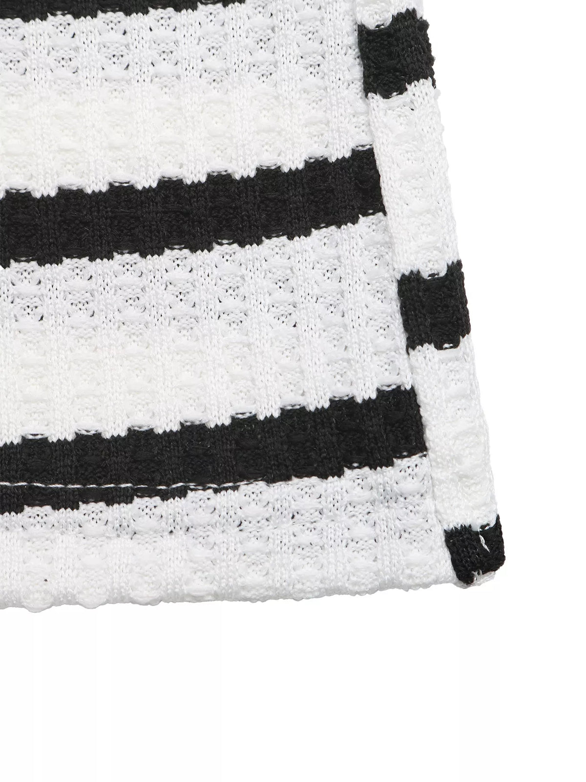 Randig figurnära ärmlös midiklänning med slits i polyester – bild 9