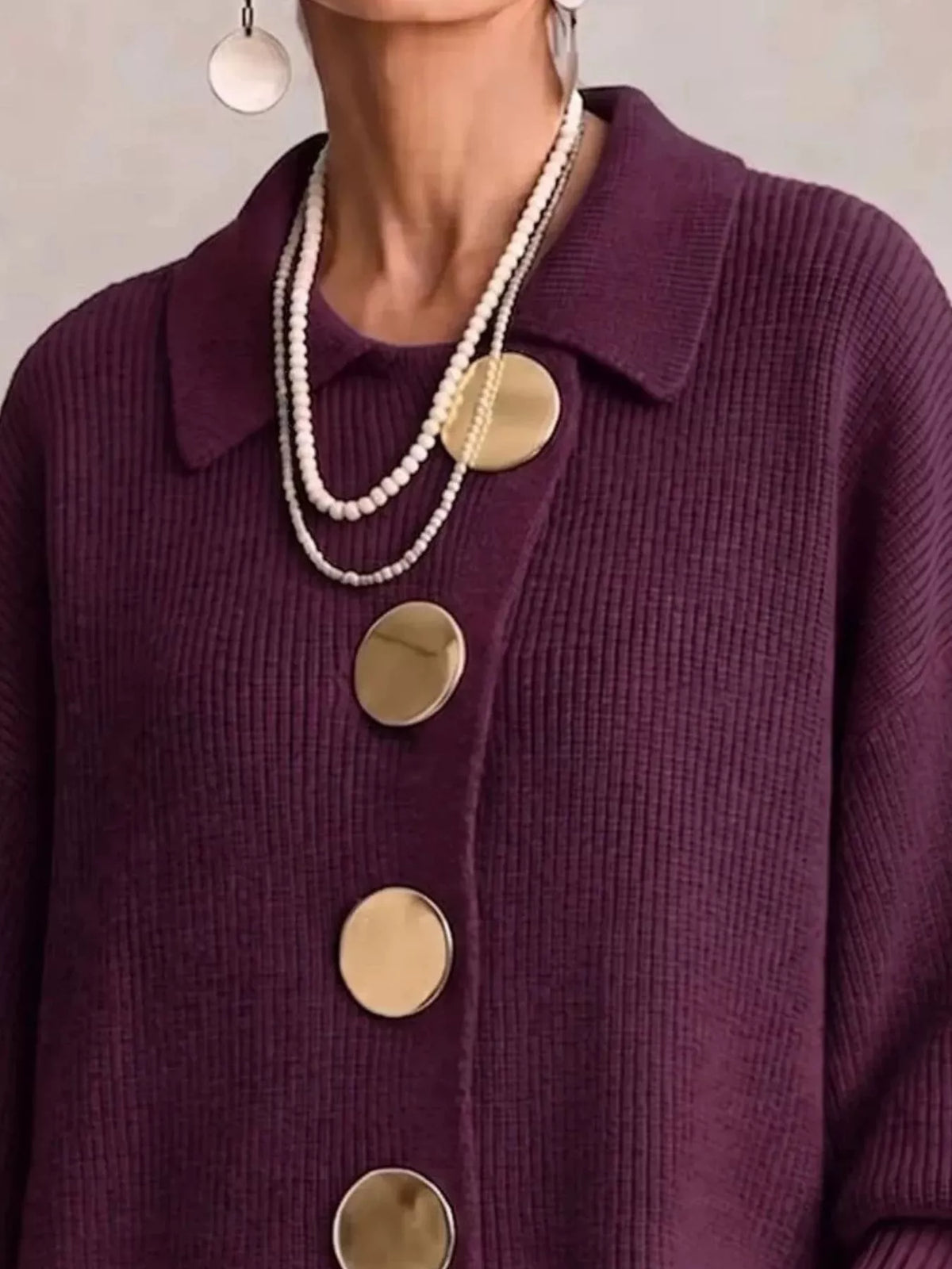 Cardigan med ballongärm och knappstängning – bild 14