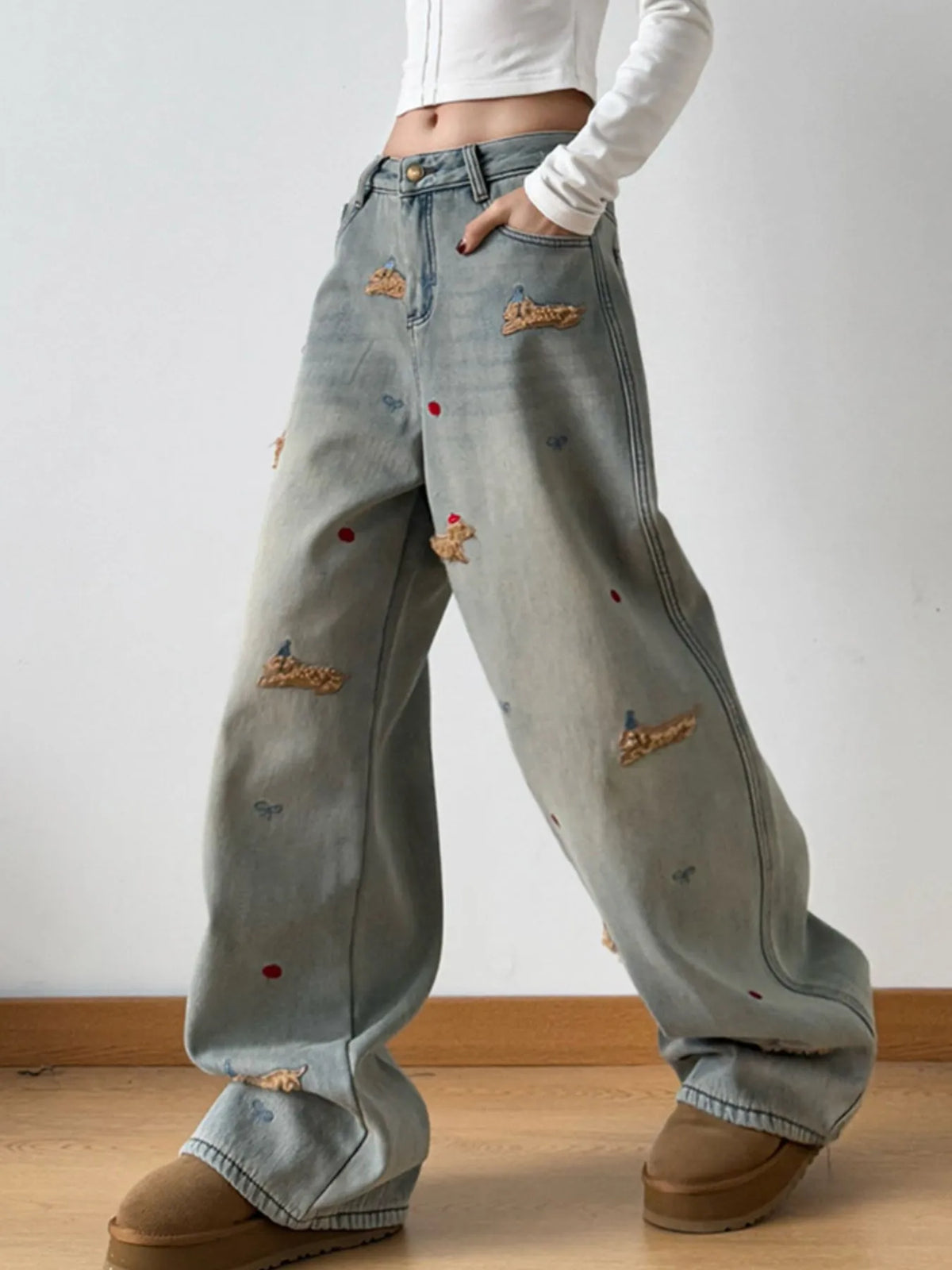 Vida broderade jeans – bild 5