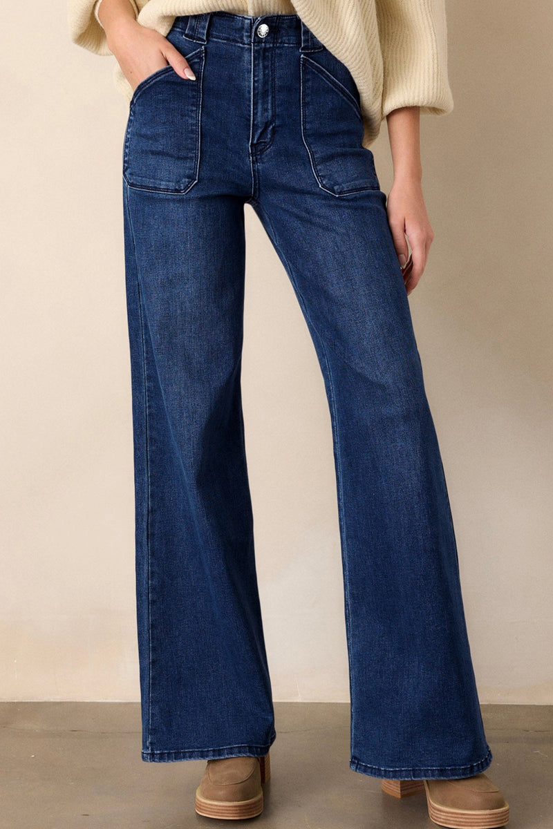 Raka jeans med medelhög midja