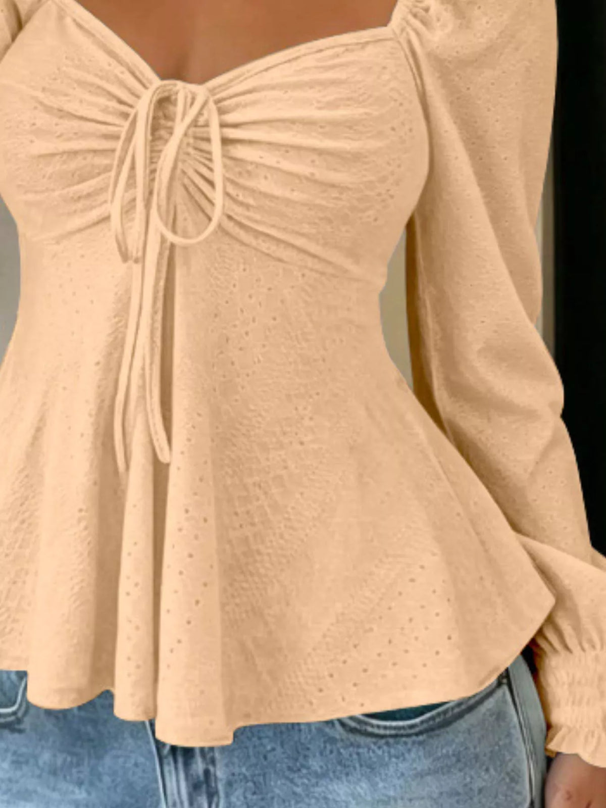 Rynkad topp med peplum – bild 12