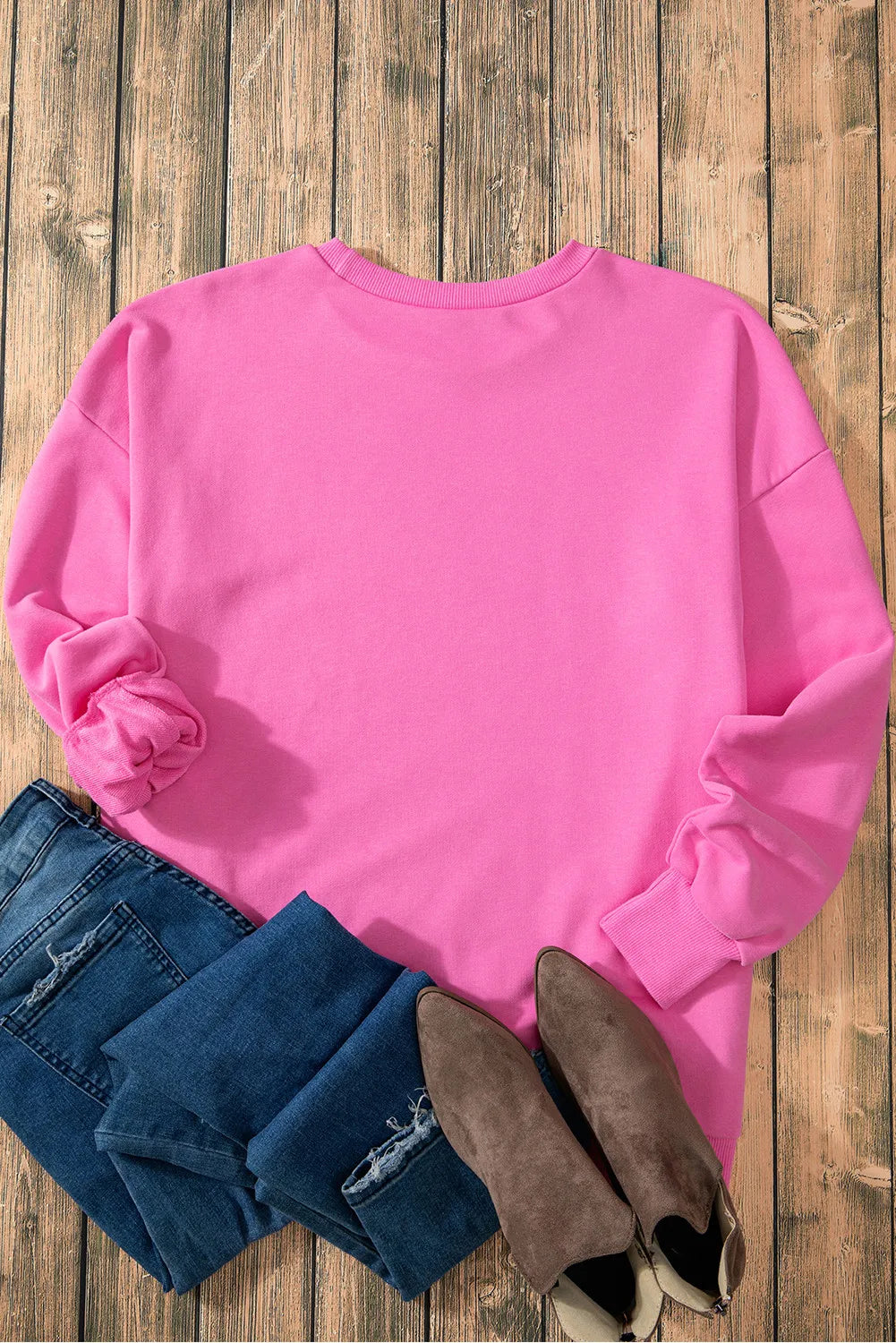 Långärmad sweatshirt med rund halsringning och asymmetrisk nederkant – bild 16