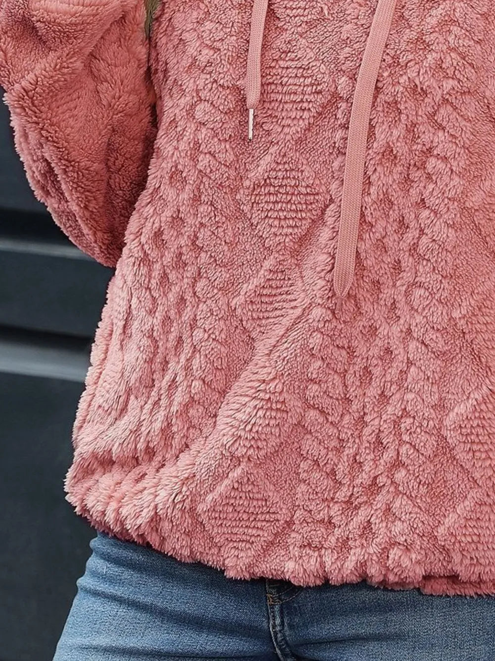 Långärmad hoodie med mjuk lugg – bild 7