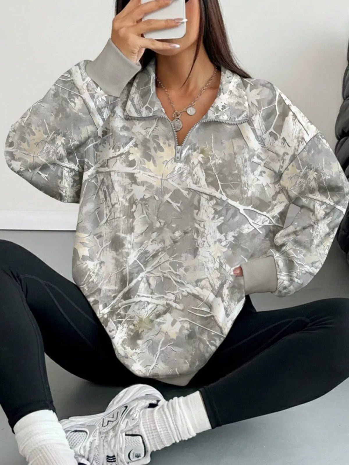 Ribbad sweatshirt med muddar – bild 2