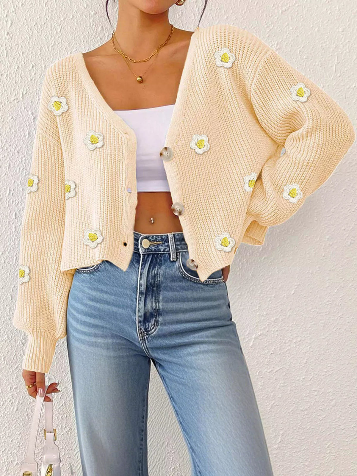 Blommig cardigan – bild 5