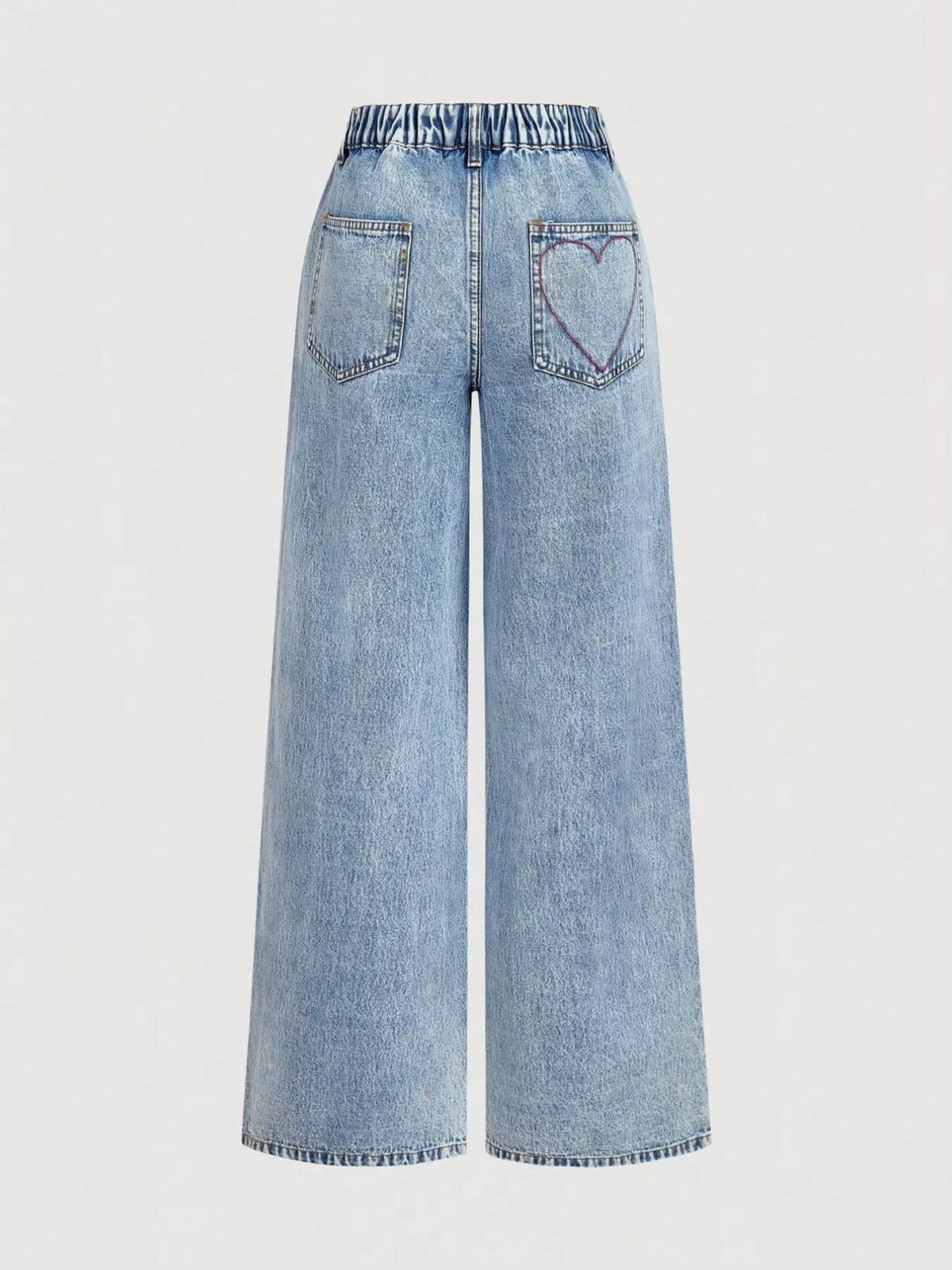 Vida jeans med hjärtmotiv och knappstängning – bild 3