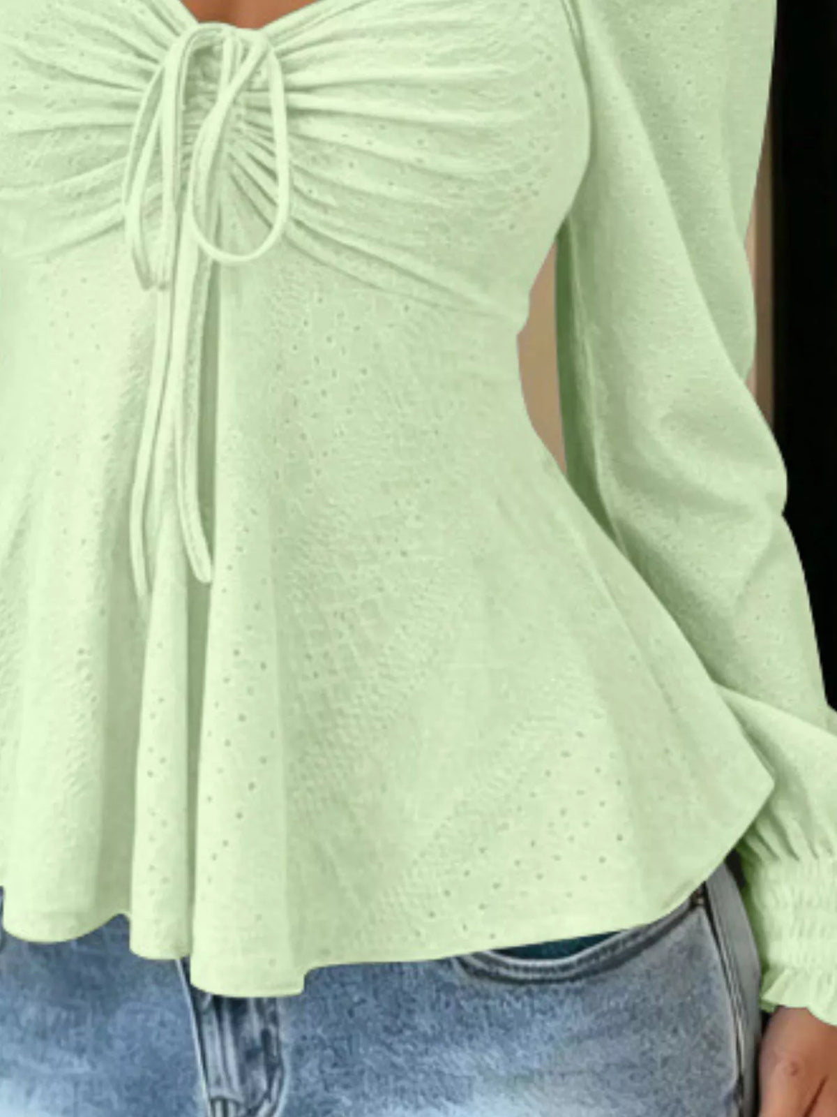 Rynkad topp med peplum – bild 15