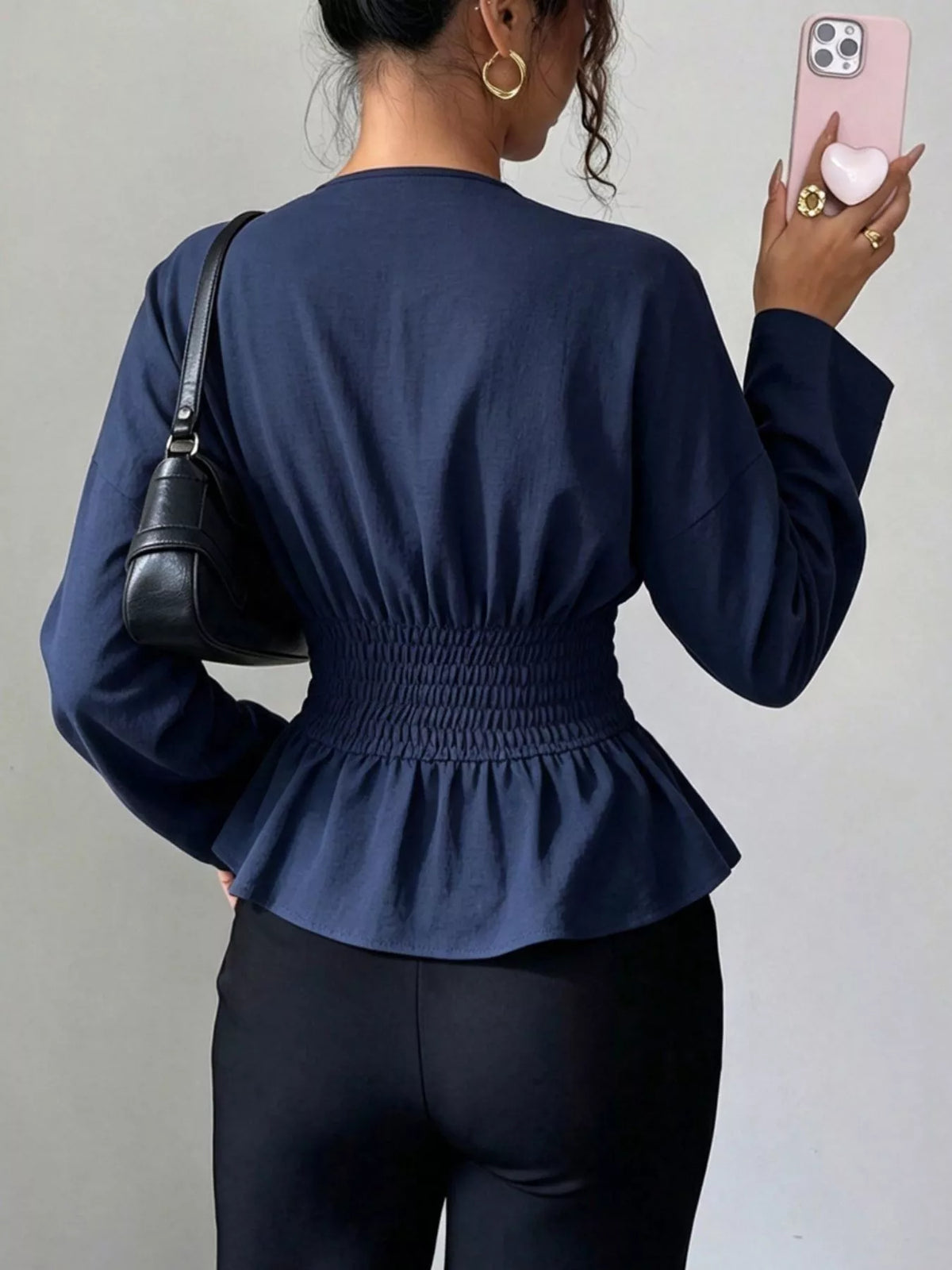 Blus med omlott och peplum – bild 5