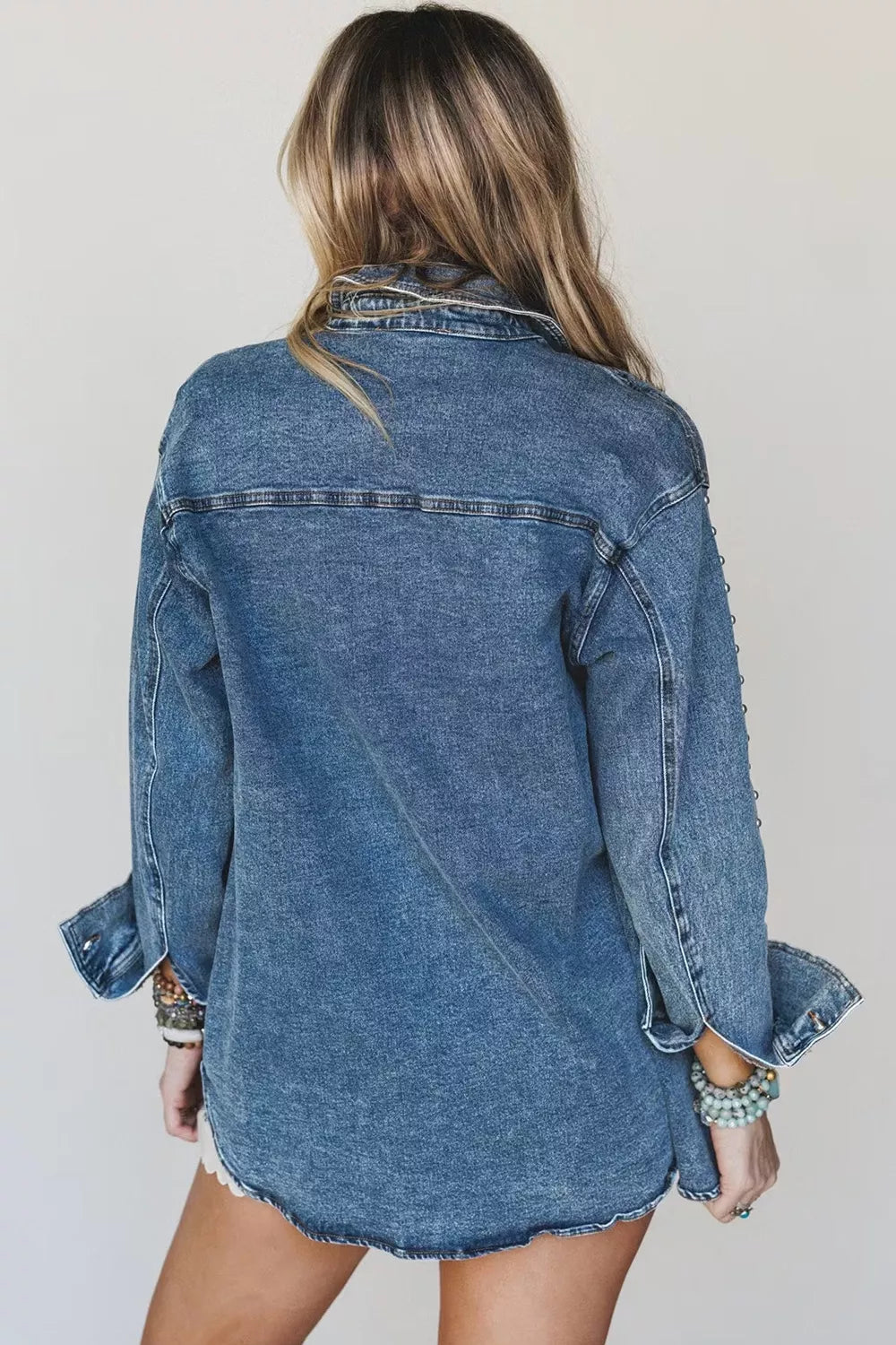 Långärmad jacka i denim – bild 2