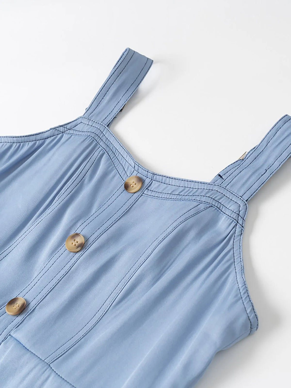 Jeansklänning i denim med hjärtformad urringning – bild 9