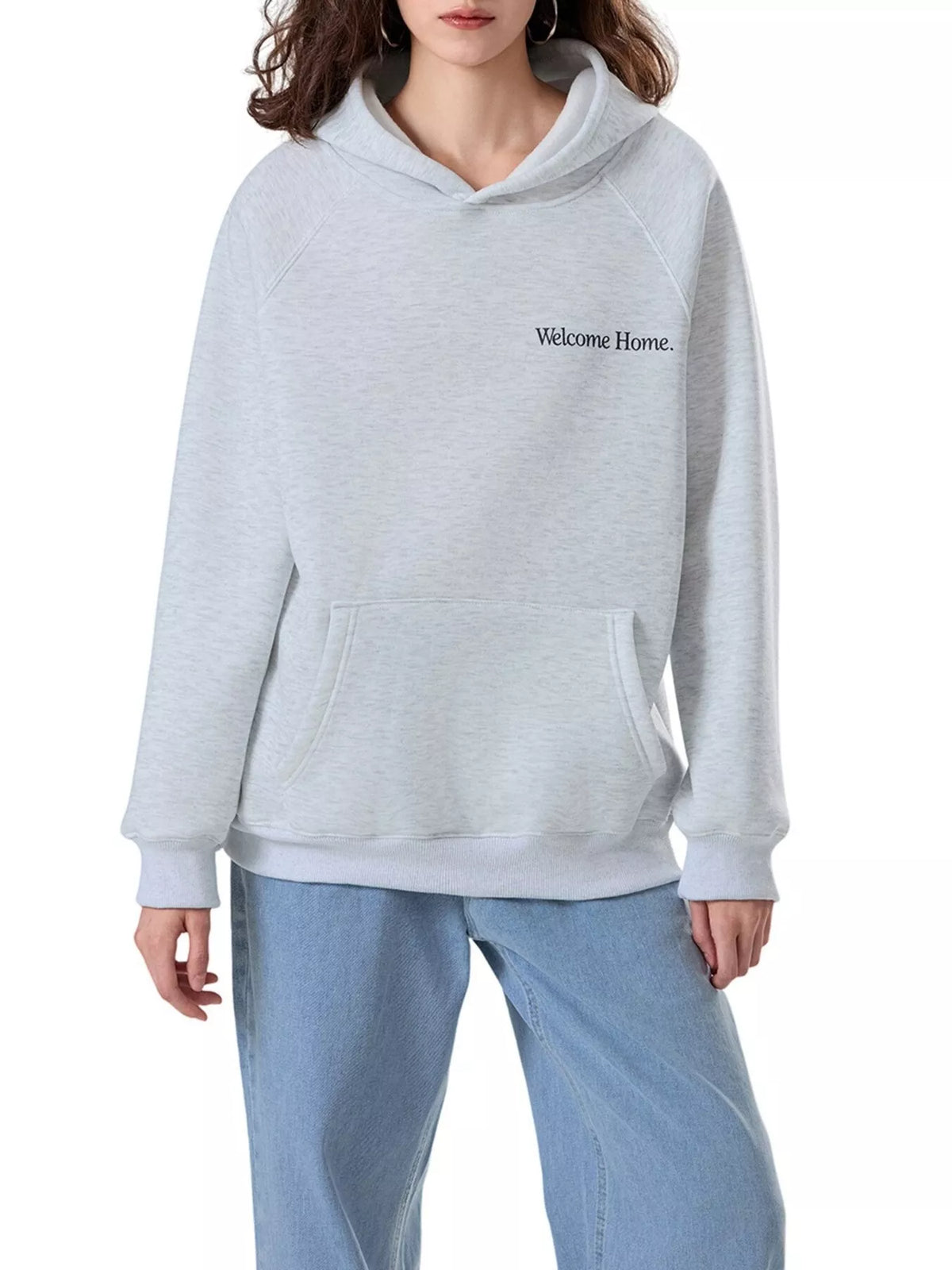 Hoodie med raglanärm och tryck – bild 2
