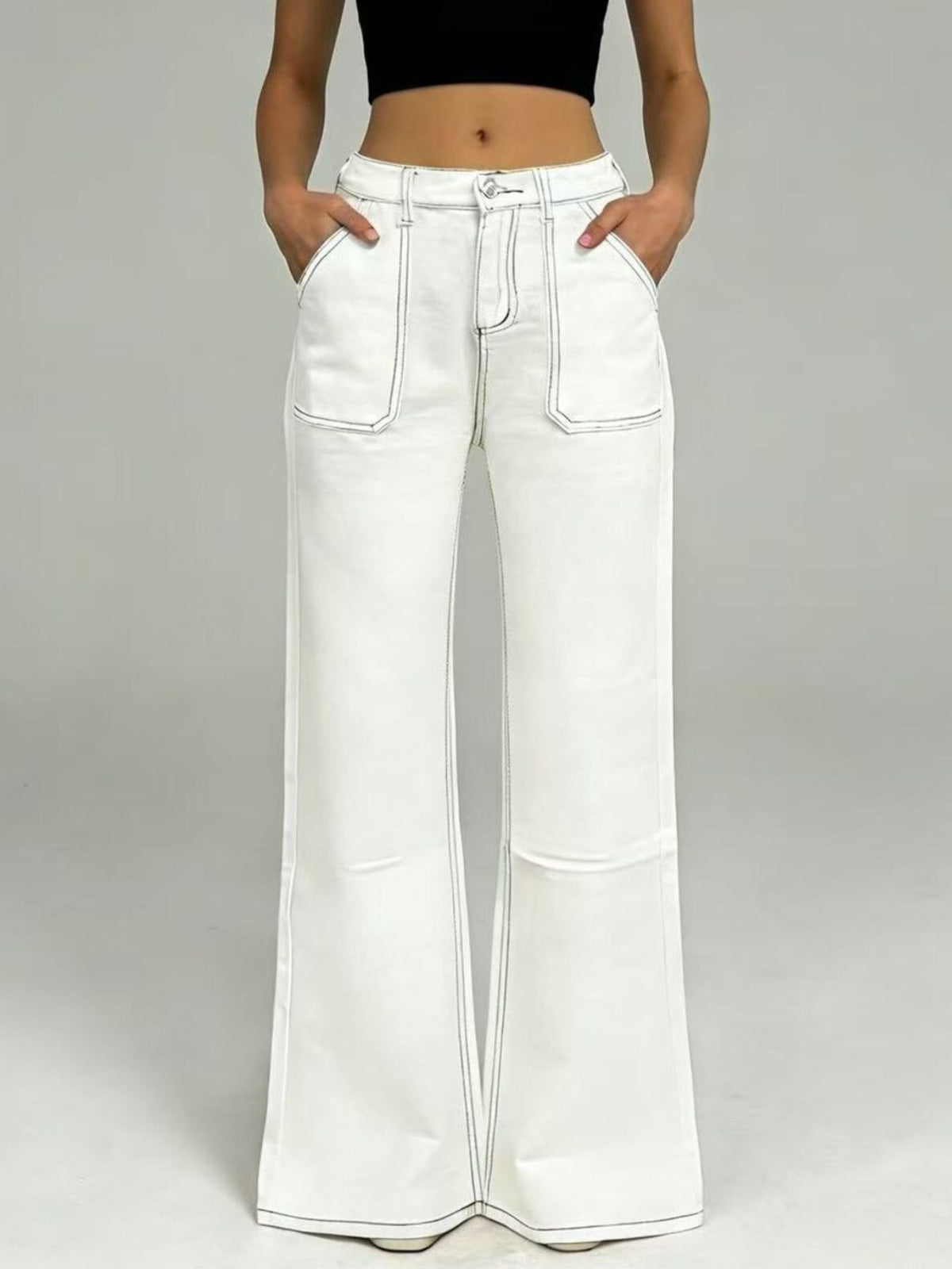 Vida jeans med kontrastsöm – bild 3