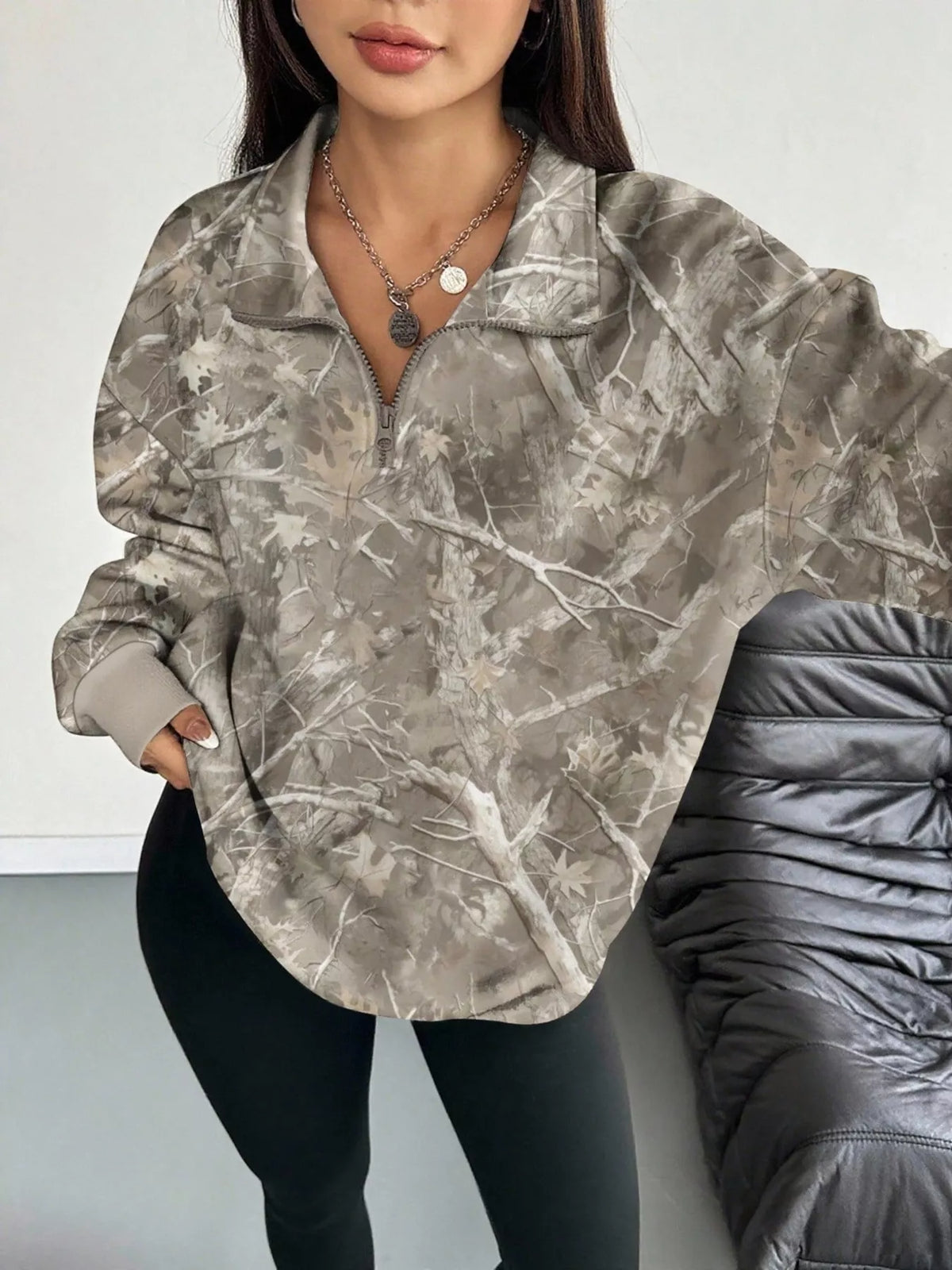 Ribbad sweatshirt med muddar – bild 4
