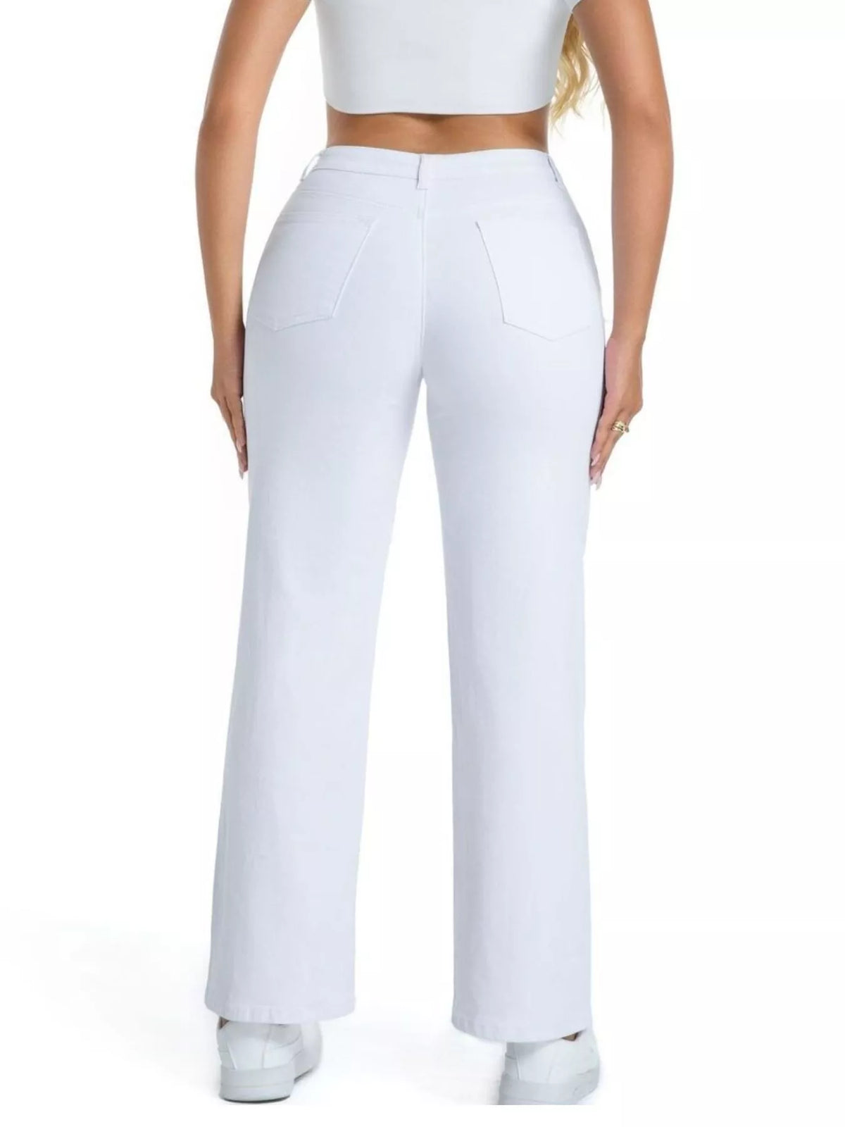 Raka jeans med fransad kant – bild 22