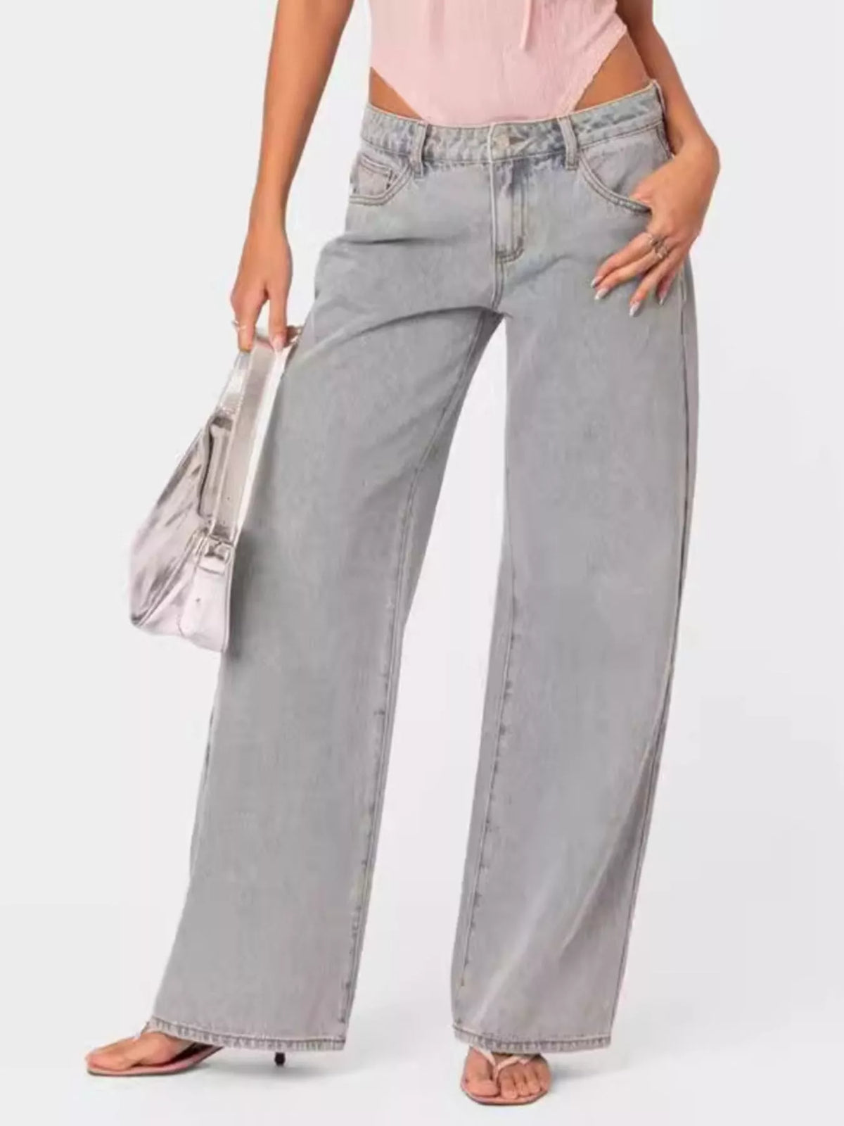 Vida jeans med grå tvätt – bild 3