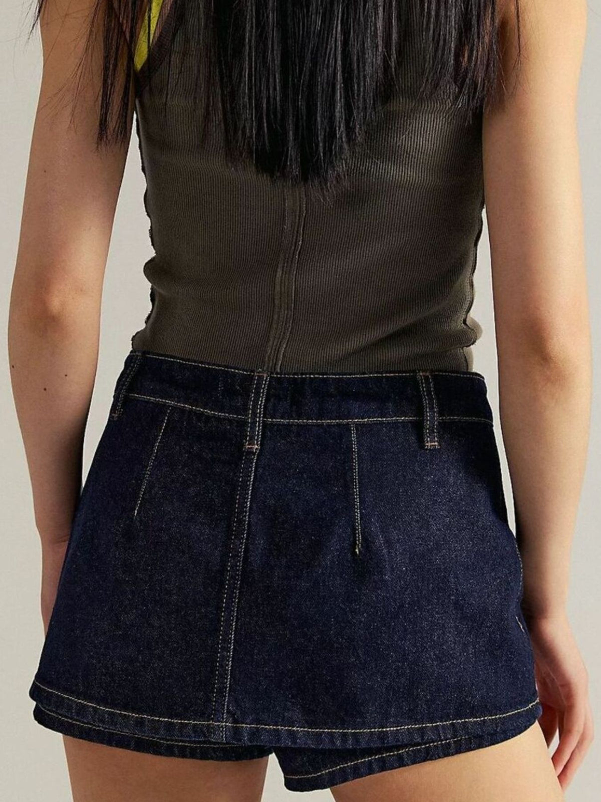 Kjolshorts i denim med dragkedja – bild 13