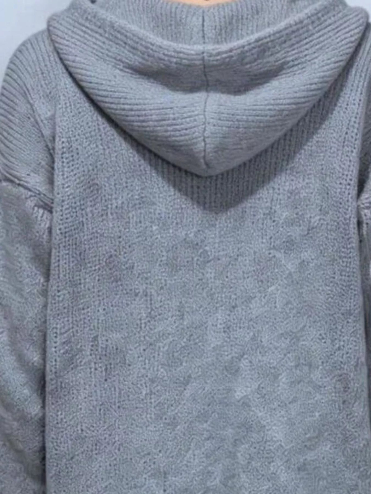 Ribbad cardigan med huva – bild 3