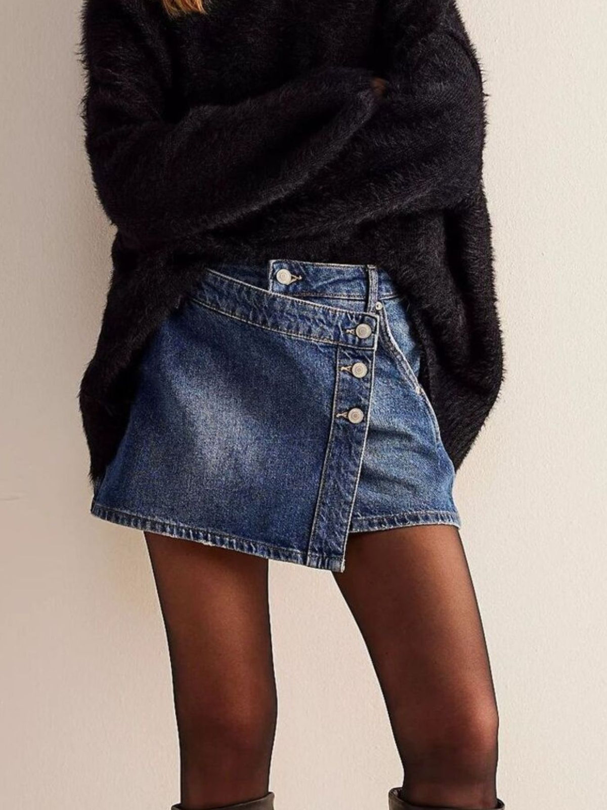 Asymmetrisk kjol i denim – bild 15