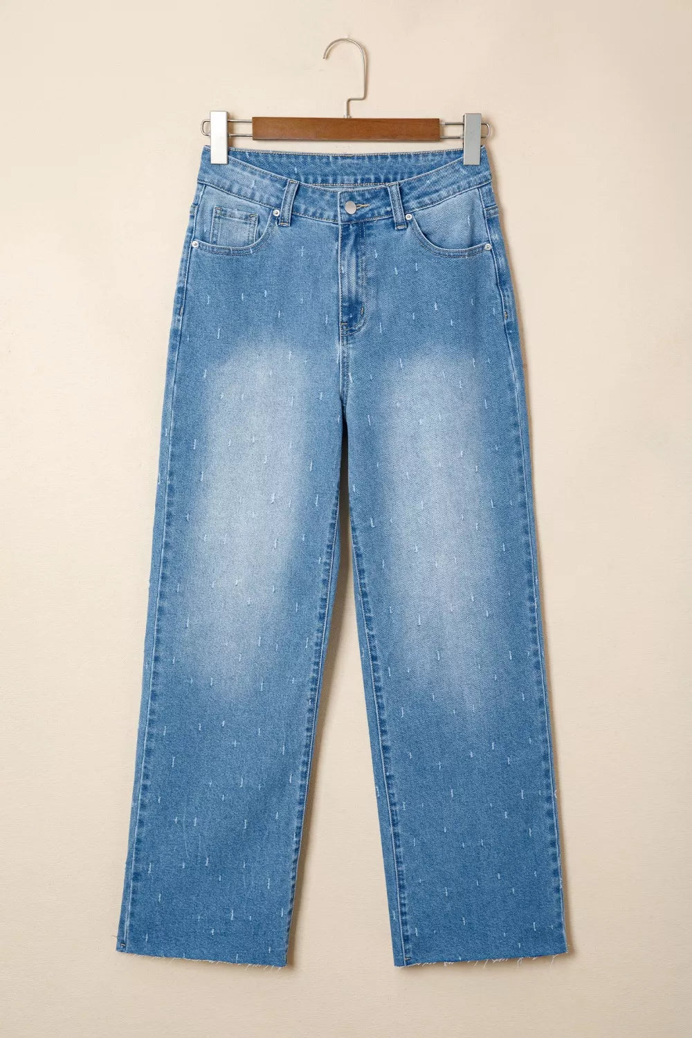 Magformande jeans med rå kant – bild 6
