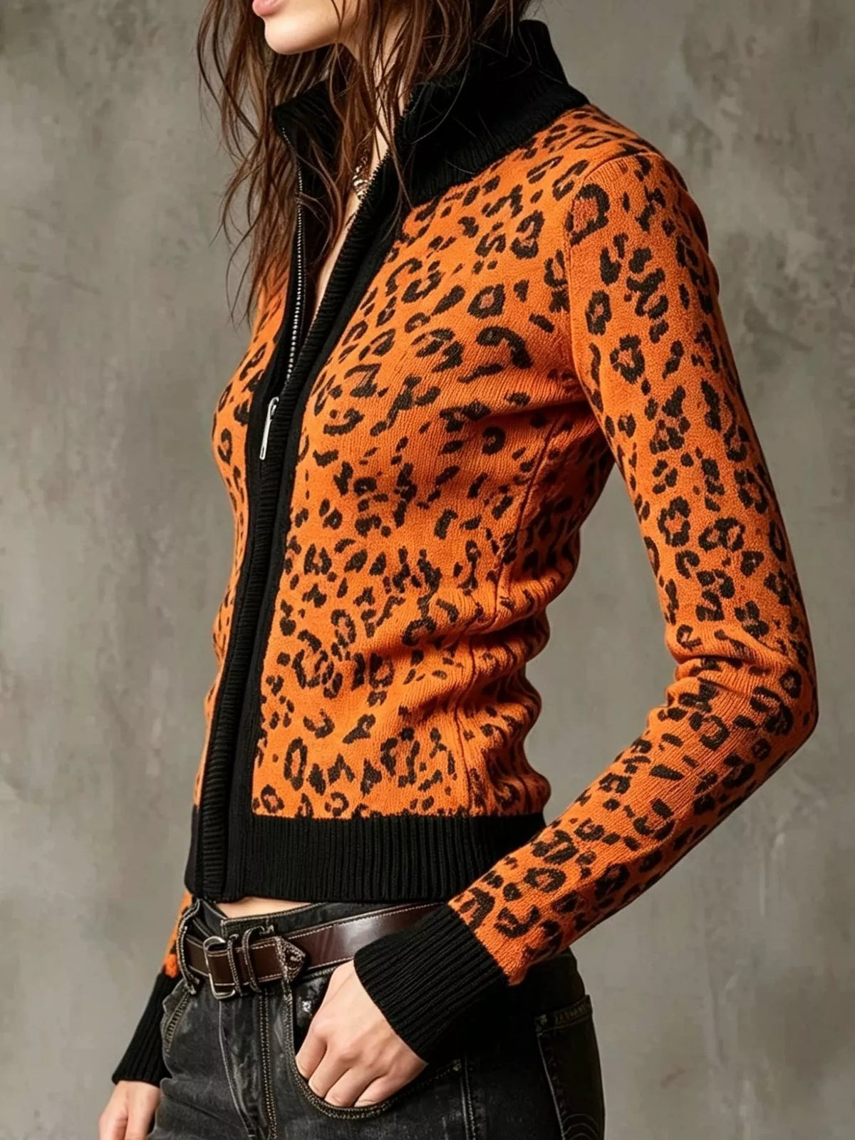 Leopardmönstrad cardigan – bild 2
