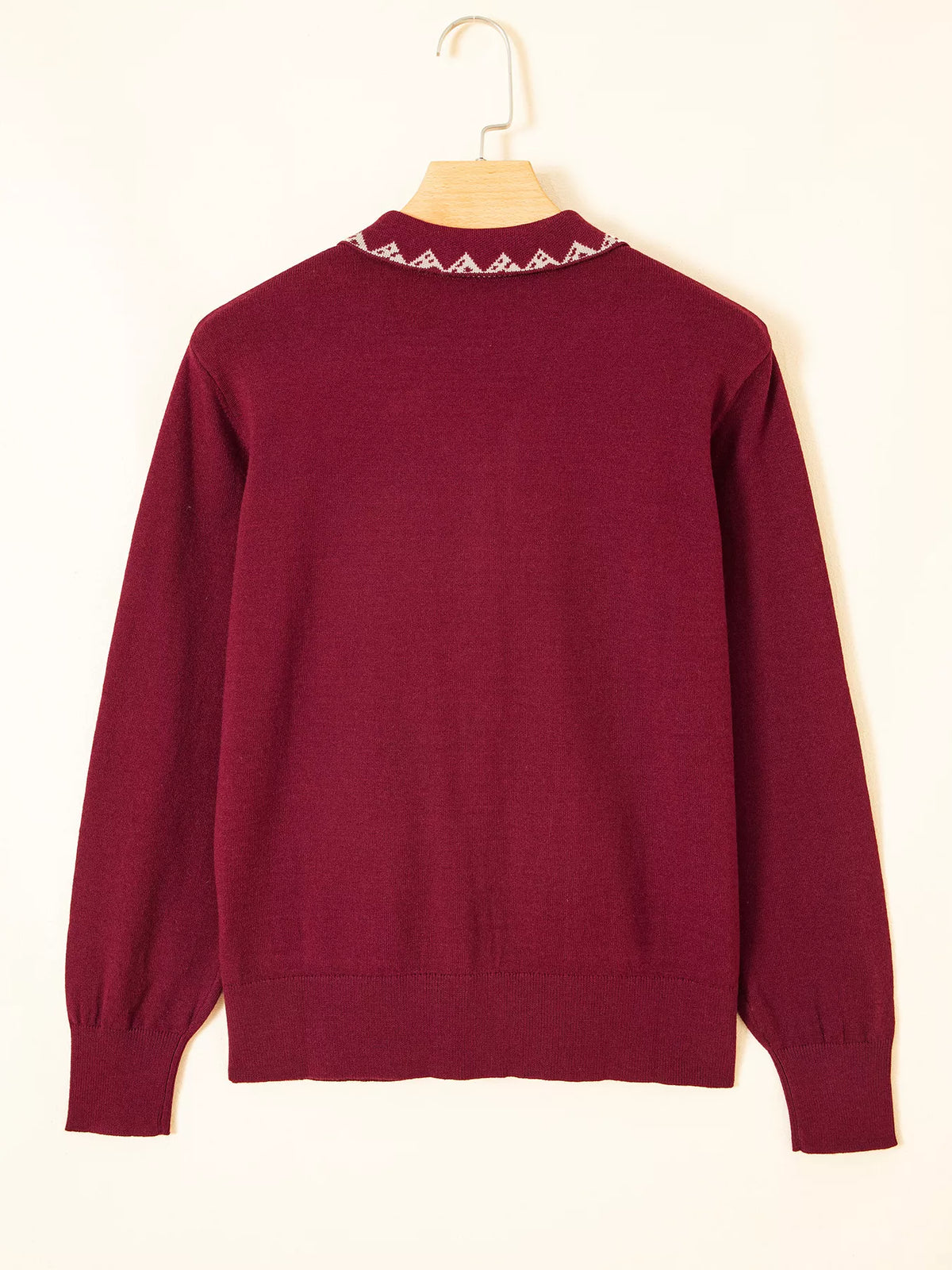 Långärmad cardigan med krage – bild 5