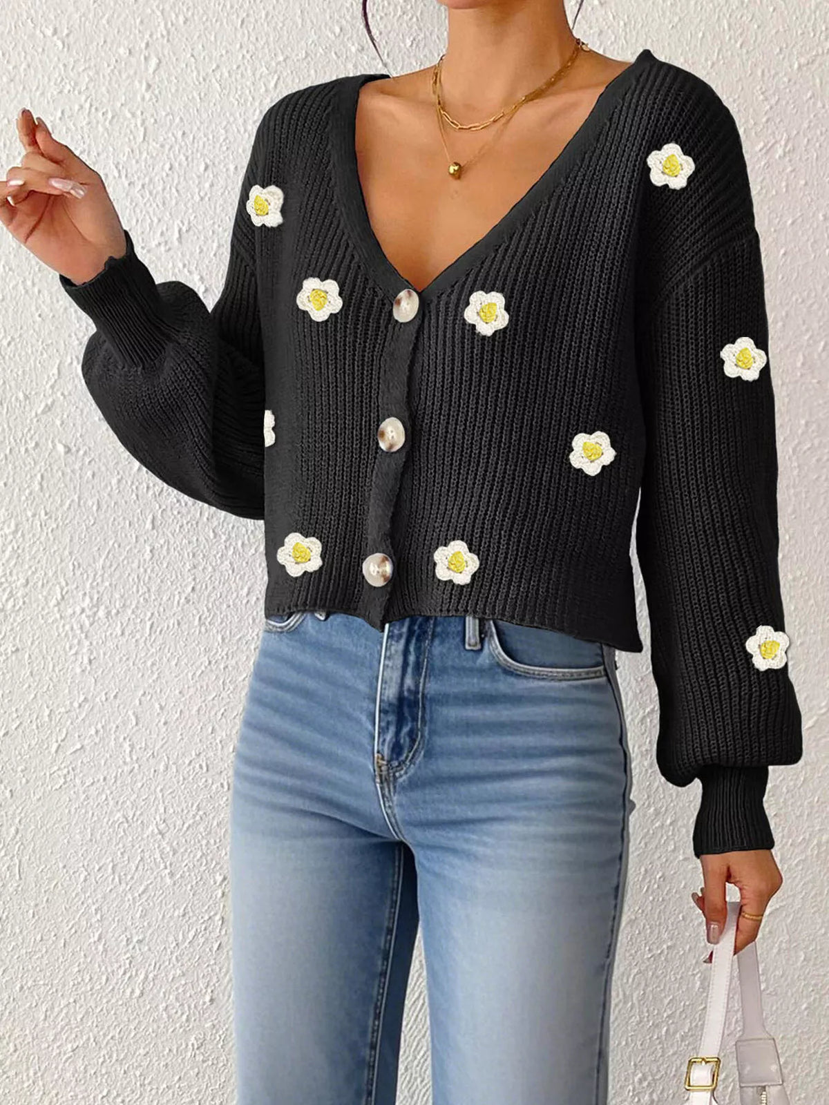 Blommig cardigan – bild 3