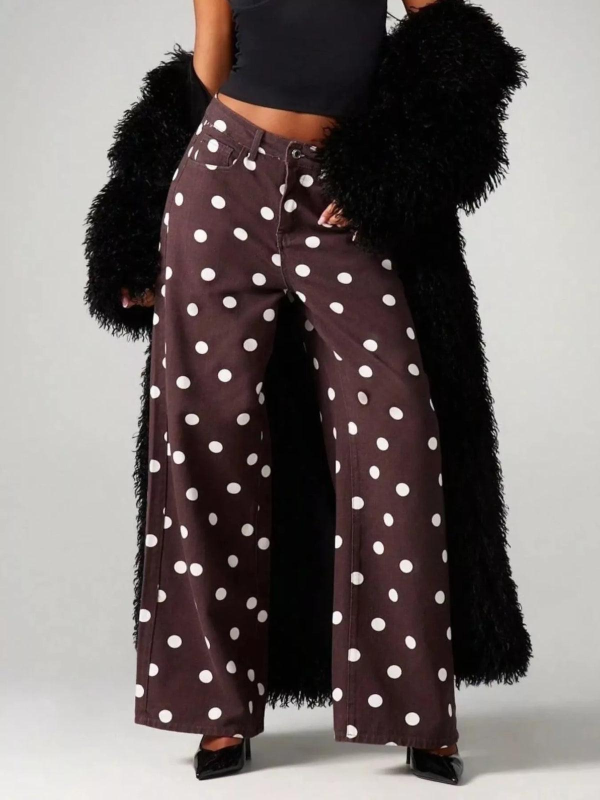 Prickiga vida jeans med fickor – bild 6