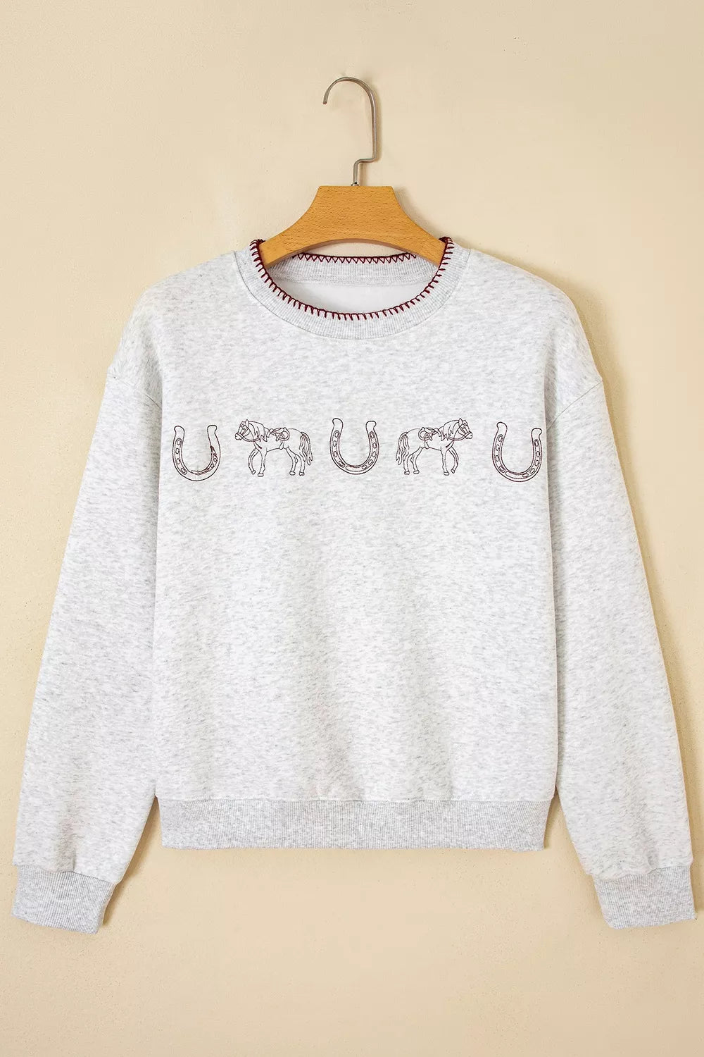 Sweatshirt med rund halsringning och tryck – bild 5
