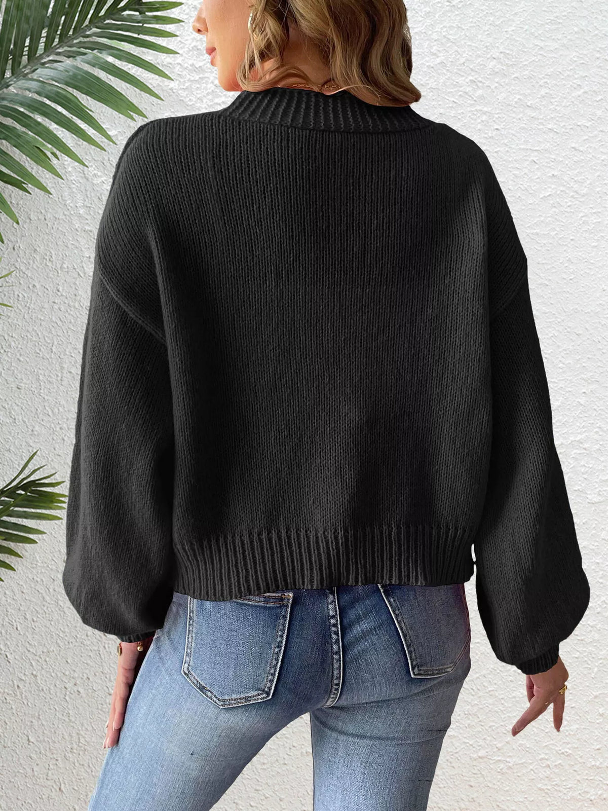Cardigan med öppen modell och rosett – bild 9